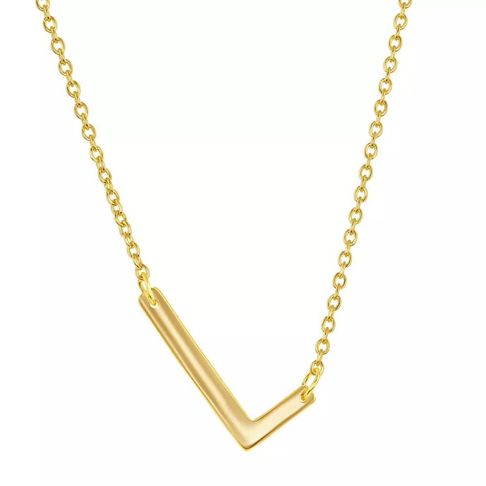 Sterling Silver Sideways Initial Necklace, Women's, Size: 16-18" ADJ, Gold Tone M Product Image