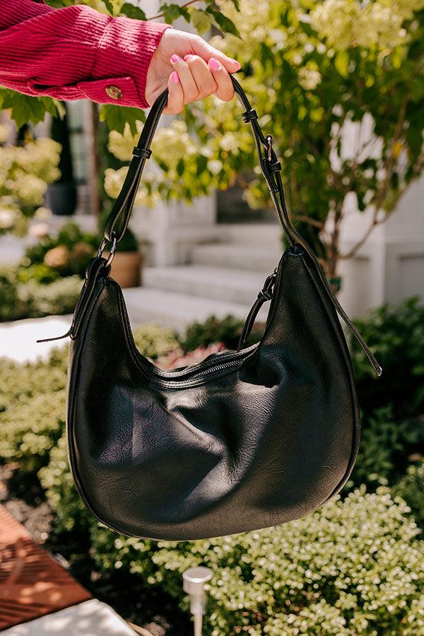 Block Party Ready Faux Leather Purse in Black Product Image