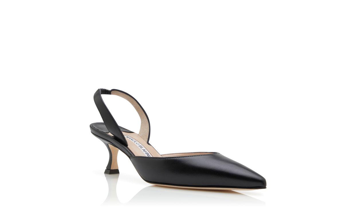 CAROLYNE Black Nappa Leather Slingback Pumps Product Image