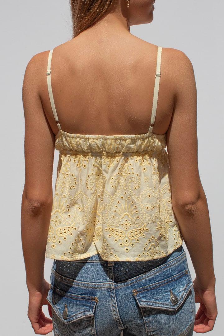 Broderie anglaise V-neck top Product Image