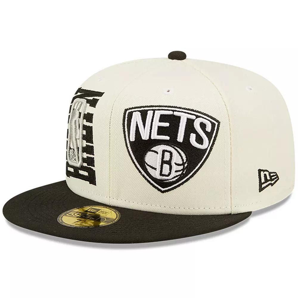 Men's New Era Cream/Black Brooklyn Nets 2022 NBA Draft 59FIFTY Fitted Hat, Size: 6 7/8 Product Image