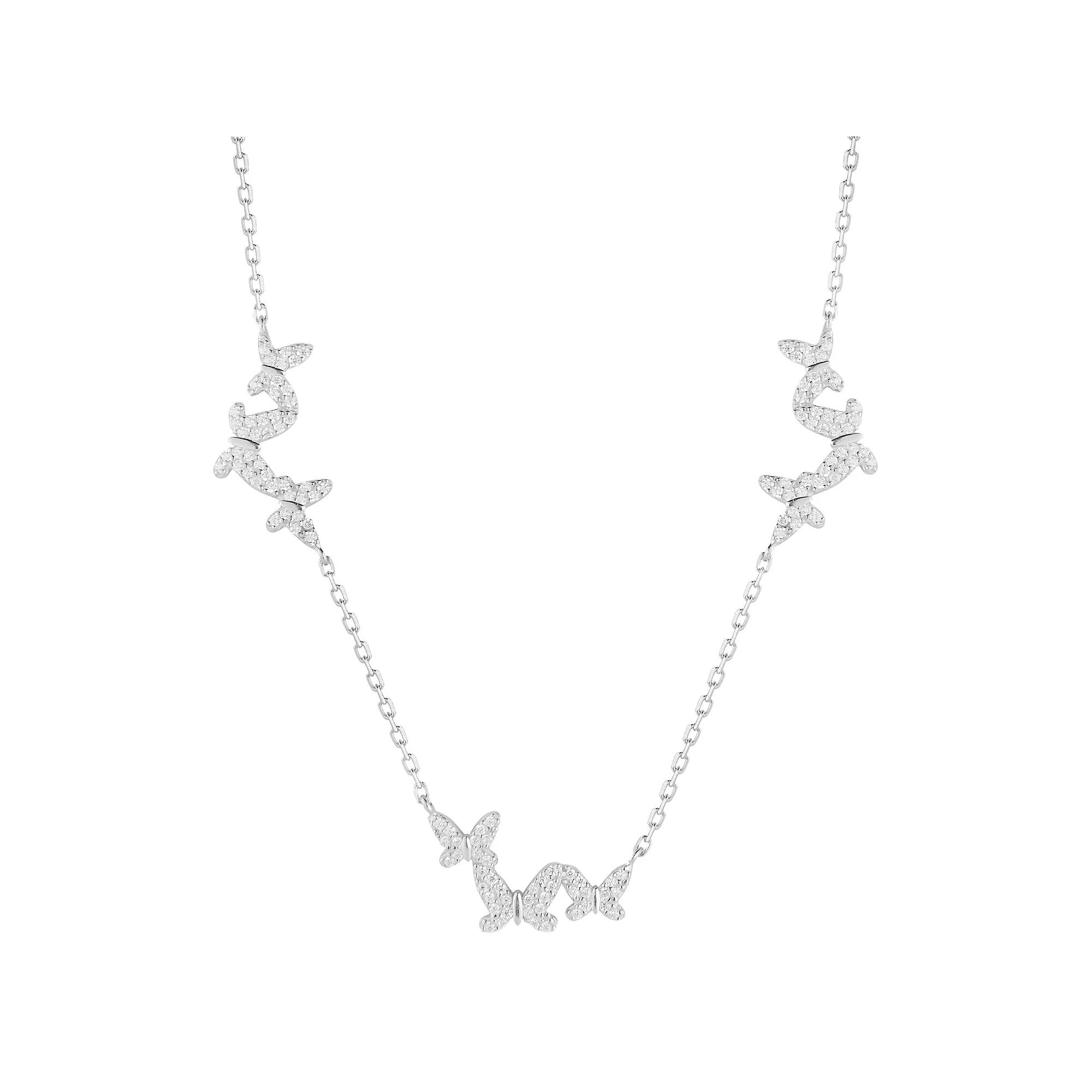 Sunkissed Sterling Cubic Zirconia Triple Butterfly Collar Necklace, Women's, Gold Tone Product Image