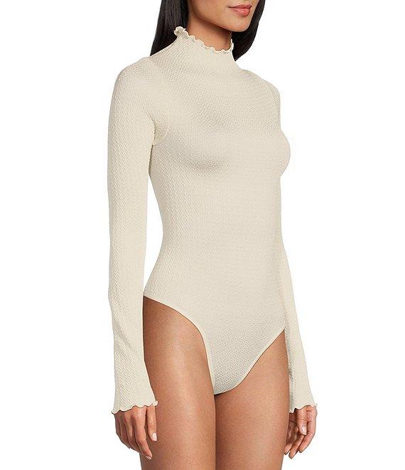 C&V Chelsea & Violet Lurex Mock Neck Bodysuit Product Image
