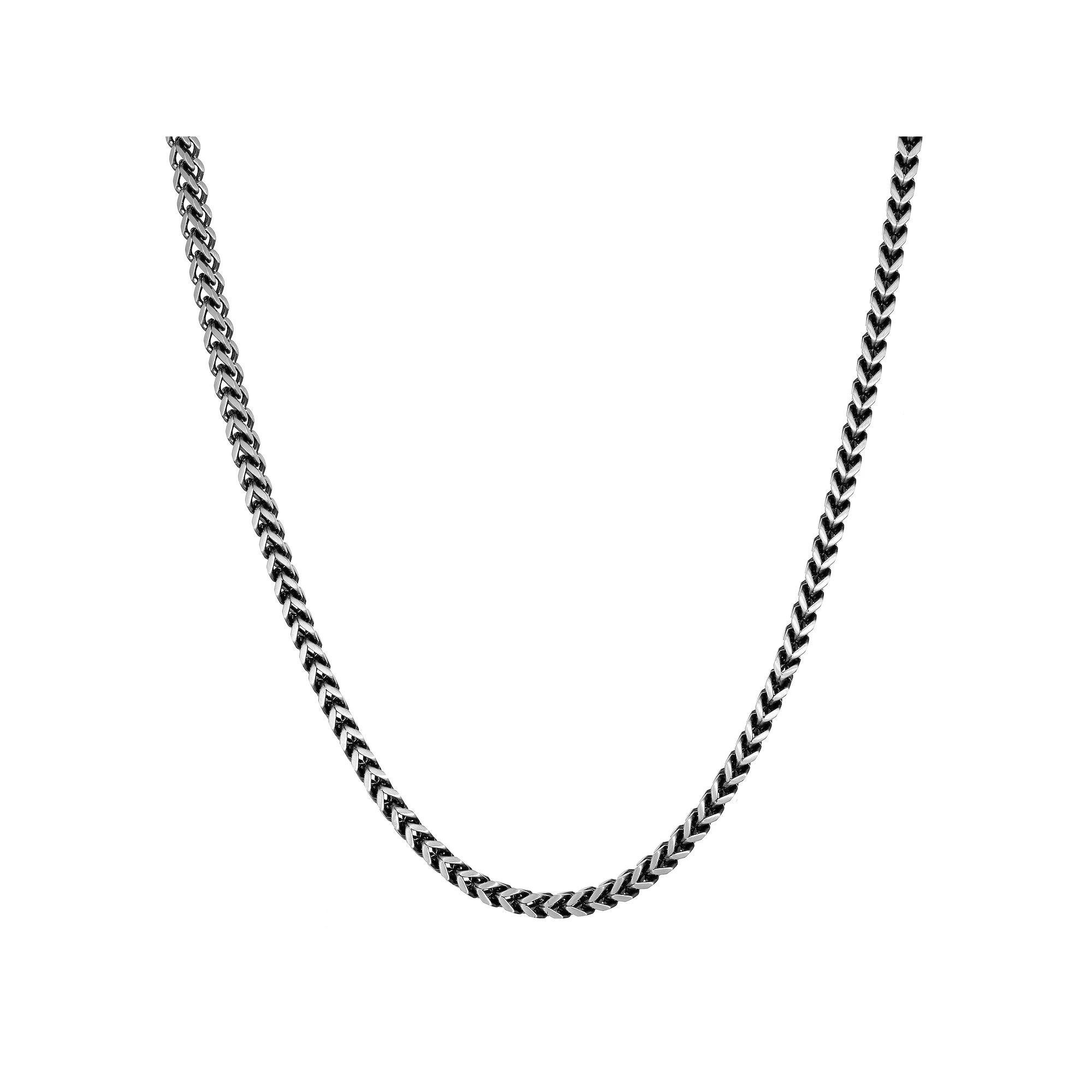 Men's LYNX Stainless Steel Foxtail Chain Necklace, Size: 22", Black Tone Product Image