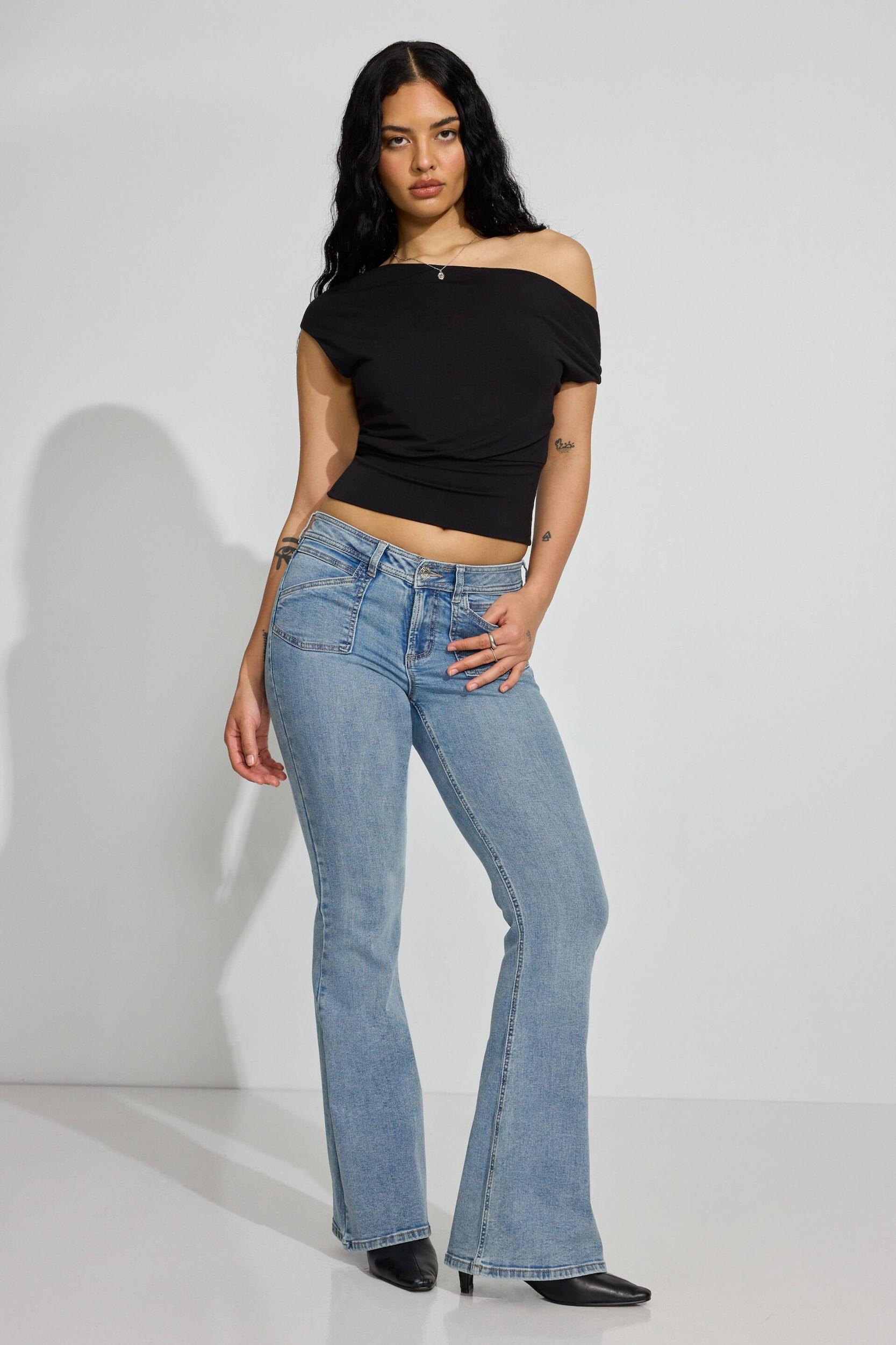 Low Rise Flare Jeans Product Image