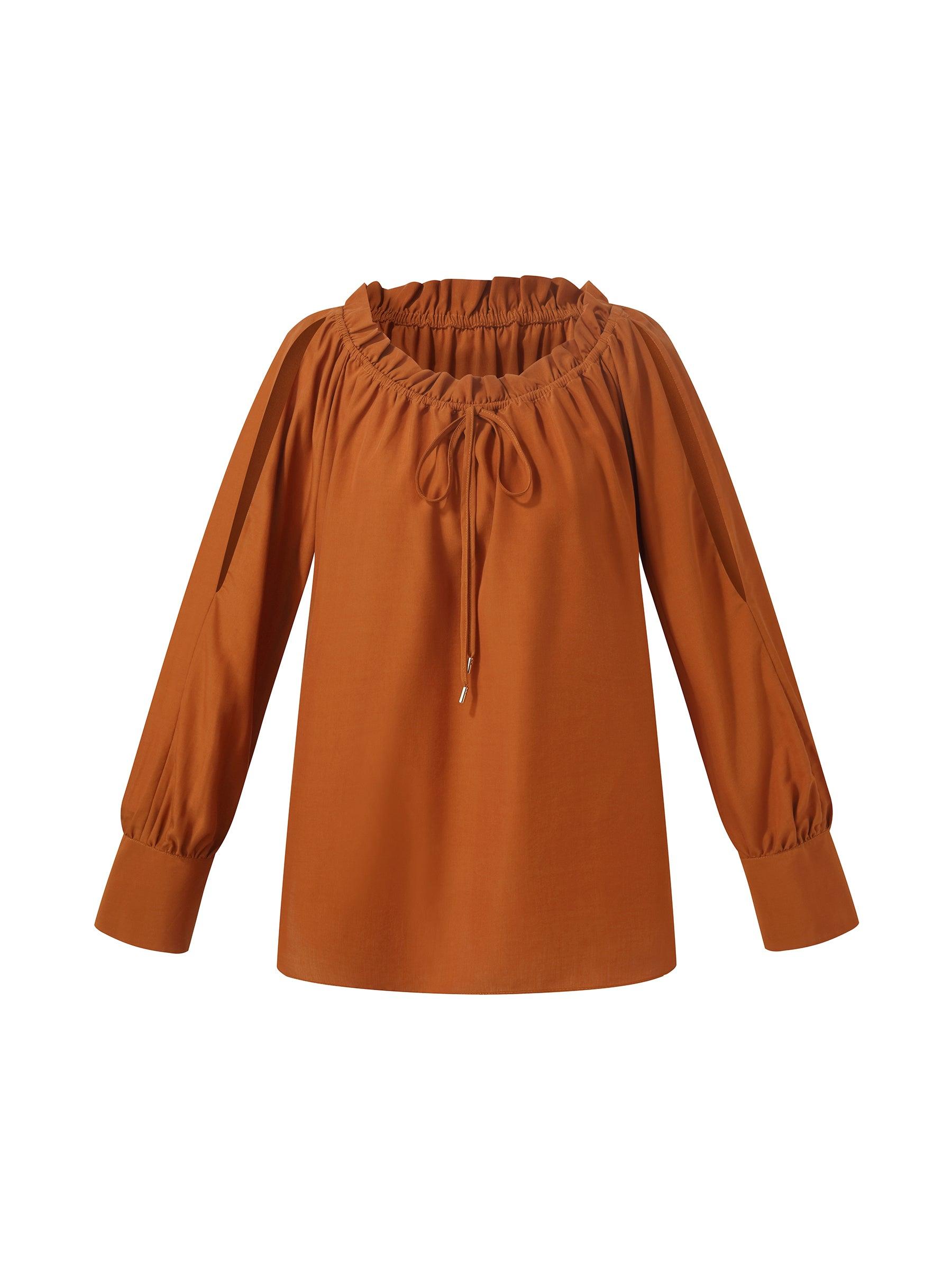 Tencel Acetate Blend Women Off Shoulder Blouse Product Image