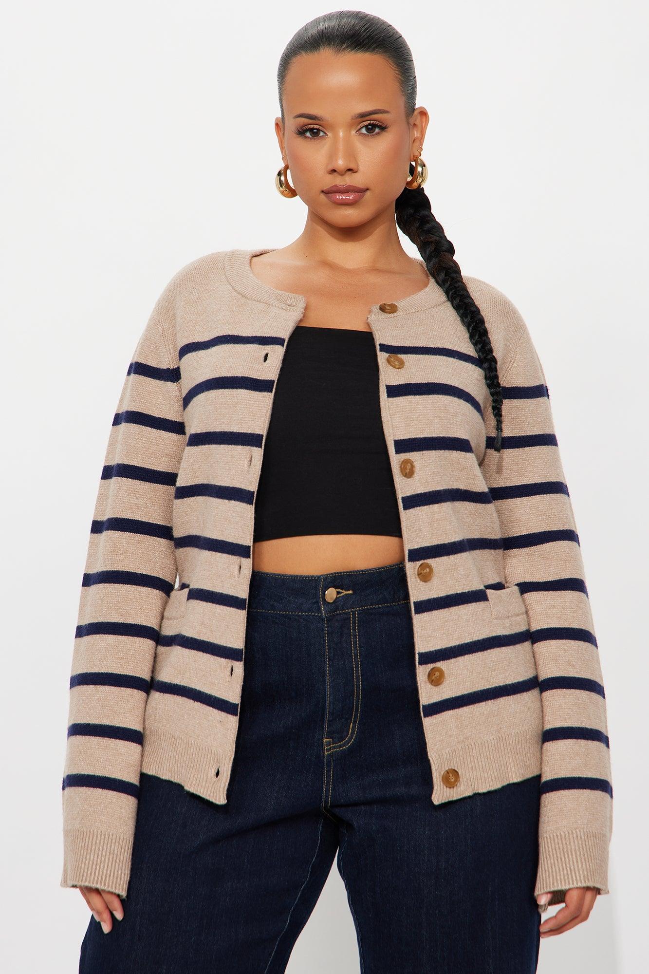 Grace Bell Sleeve Cardigan - Taupe/combo Female Product Image