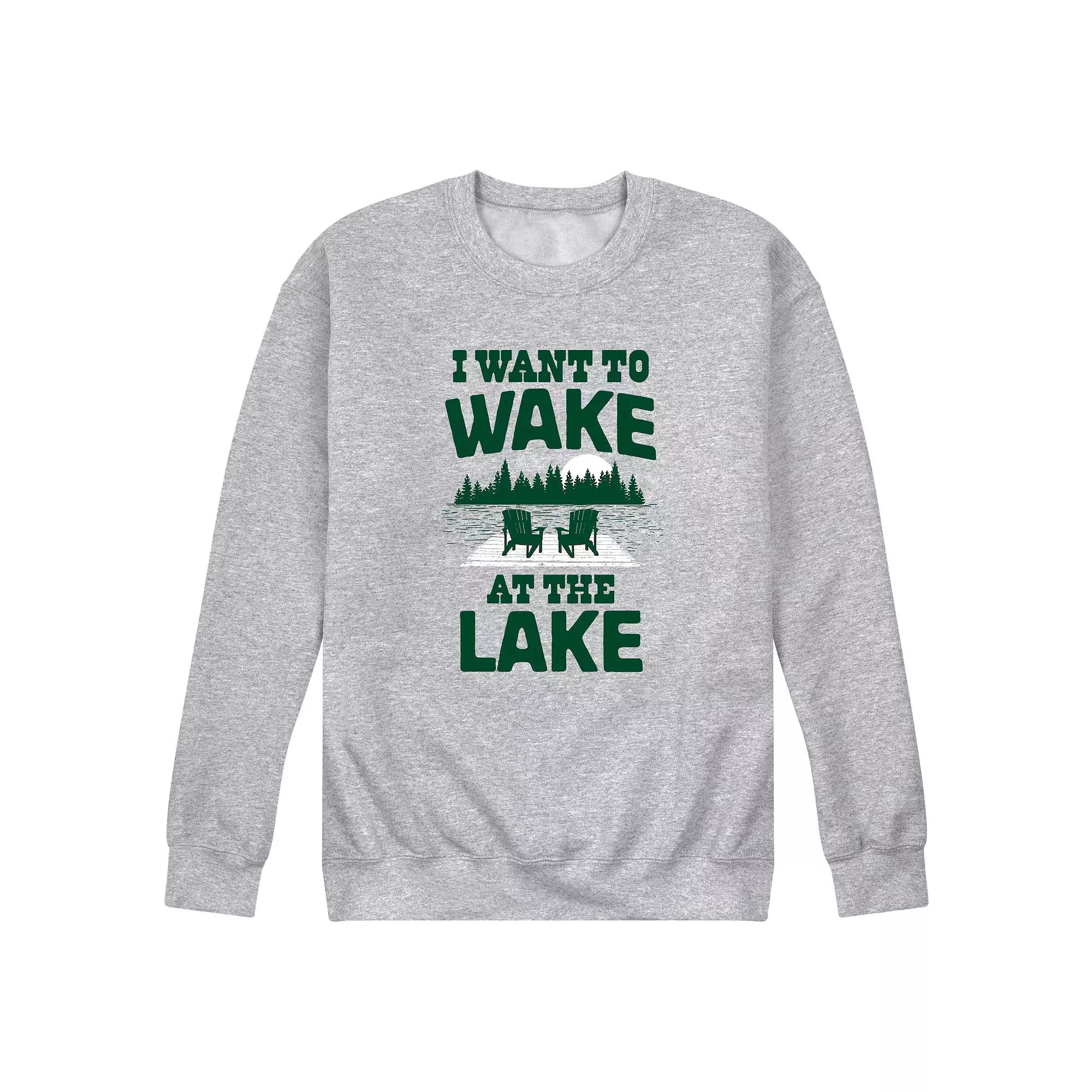 Men's I Want To Wake At The Lake Graphic Fleece,  Product Image