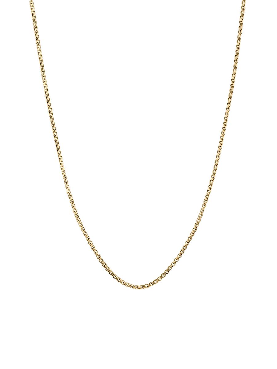 Womens Box Chain Necklace in 18K Yellow Gold, 1.25mm Product Image