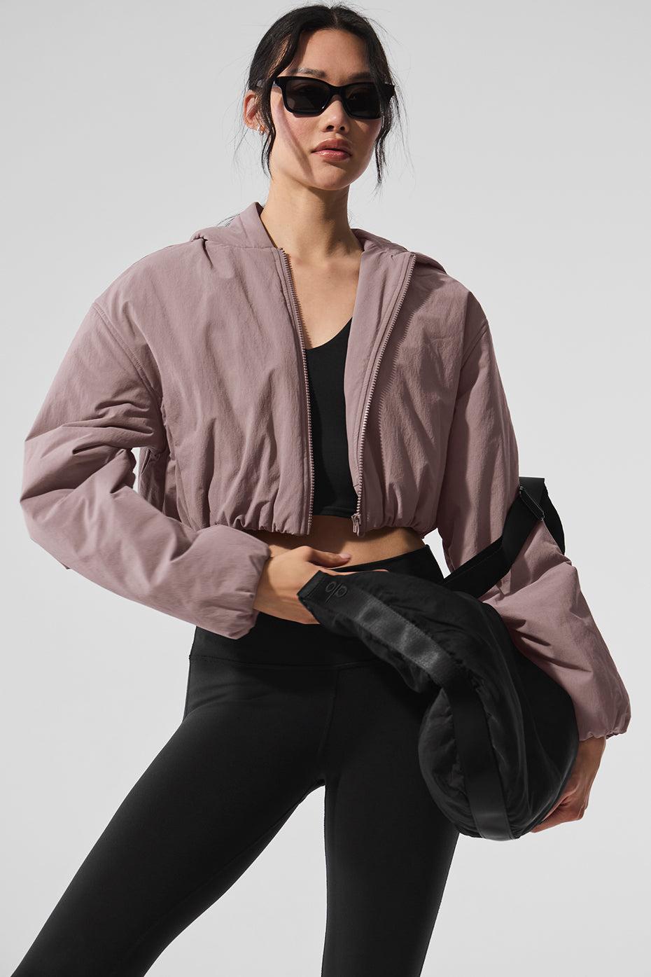 Cropped Mountain Peak Full-Zip Hoodie - Mushroom Female Product Image