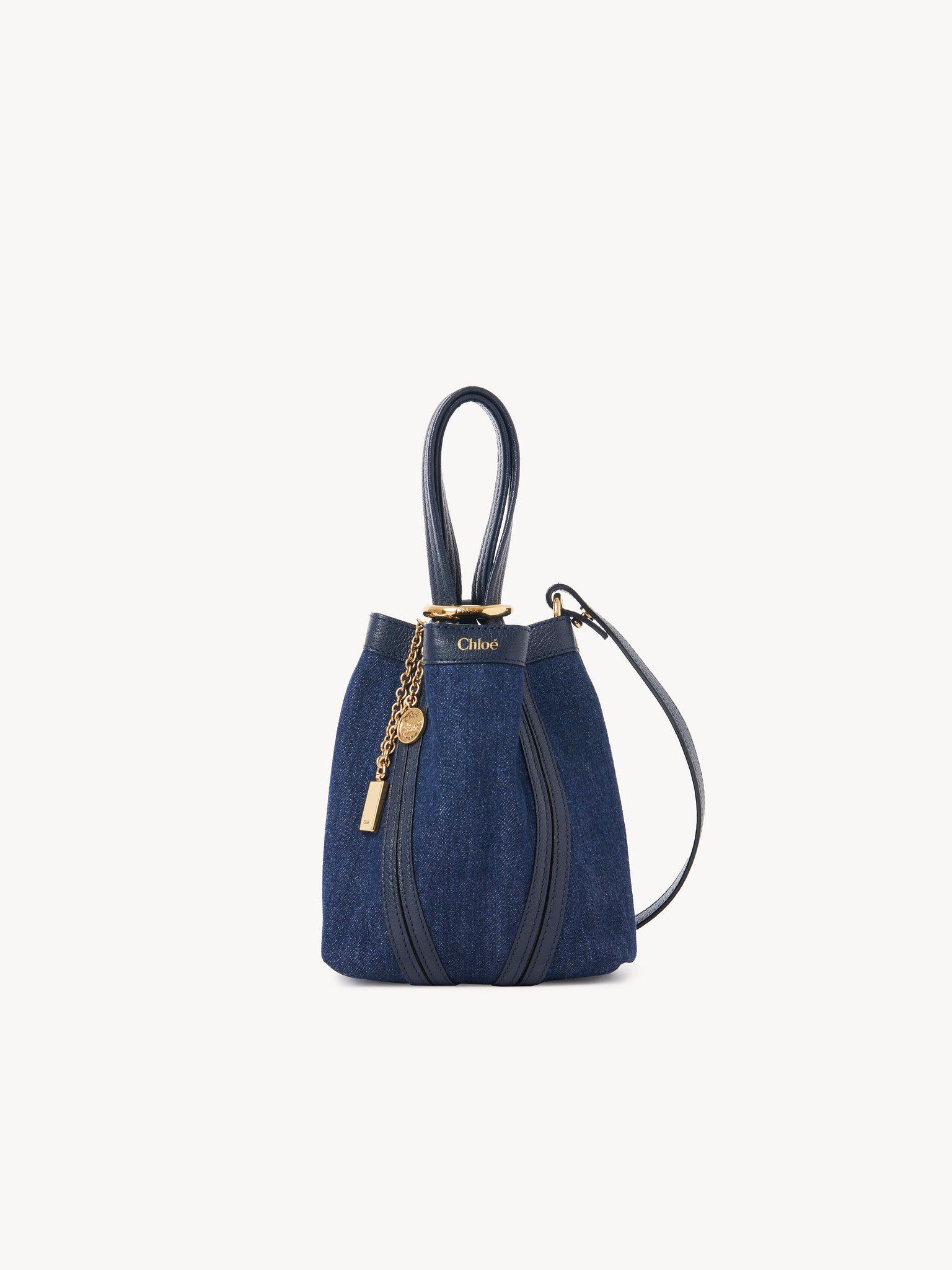 Small Chloé Spin tote bag in denim Product Image