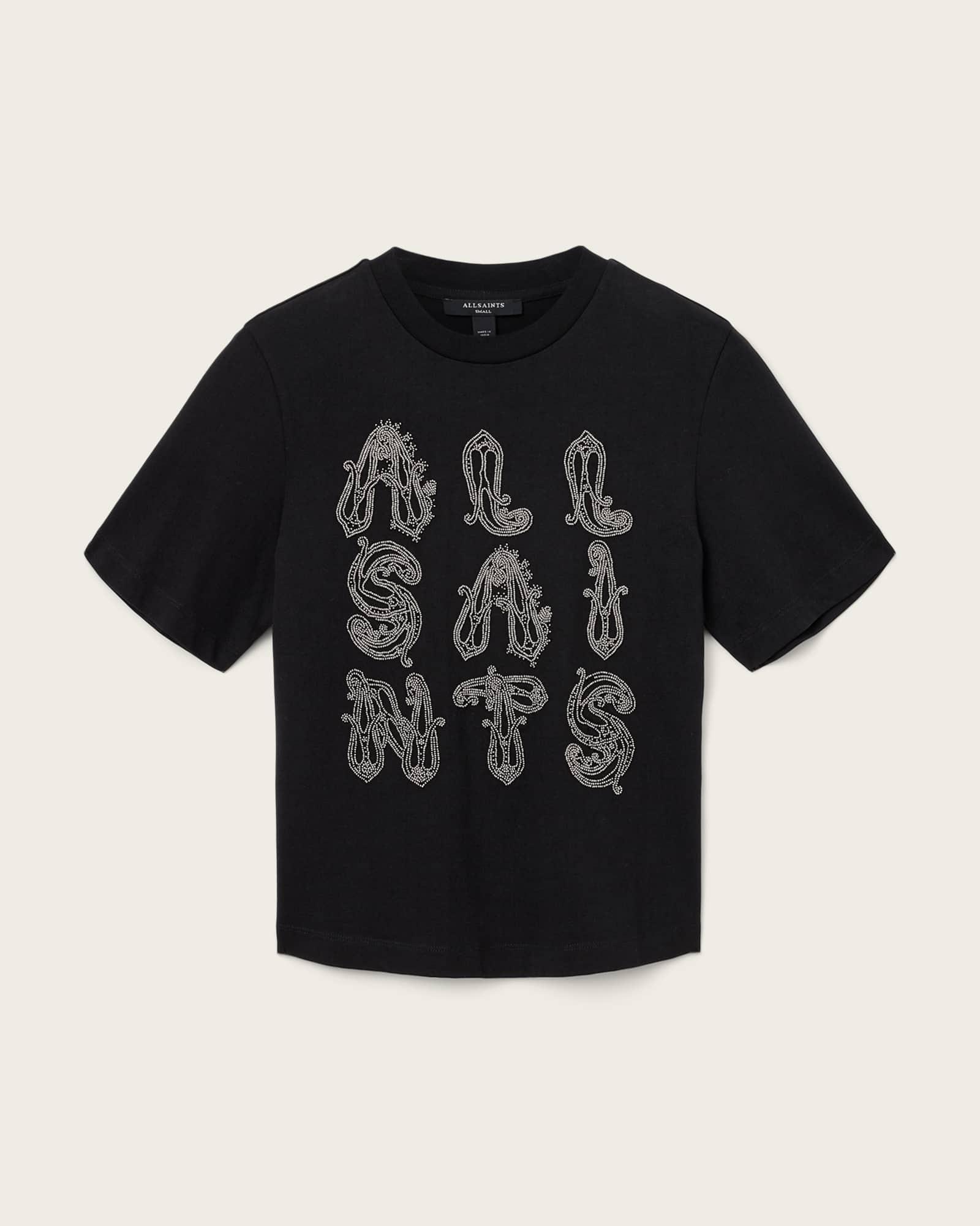 Ella Lisa Embellished T-Shirt Black | ALLSAINTS US Product Image