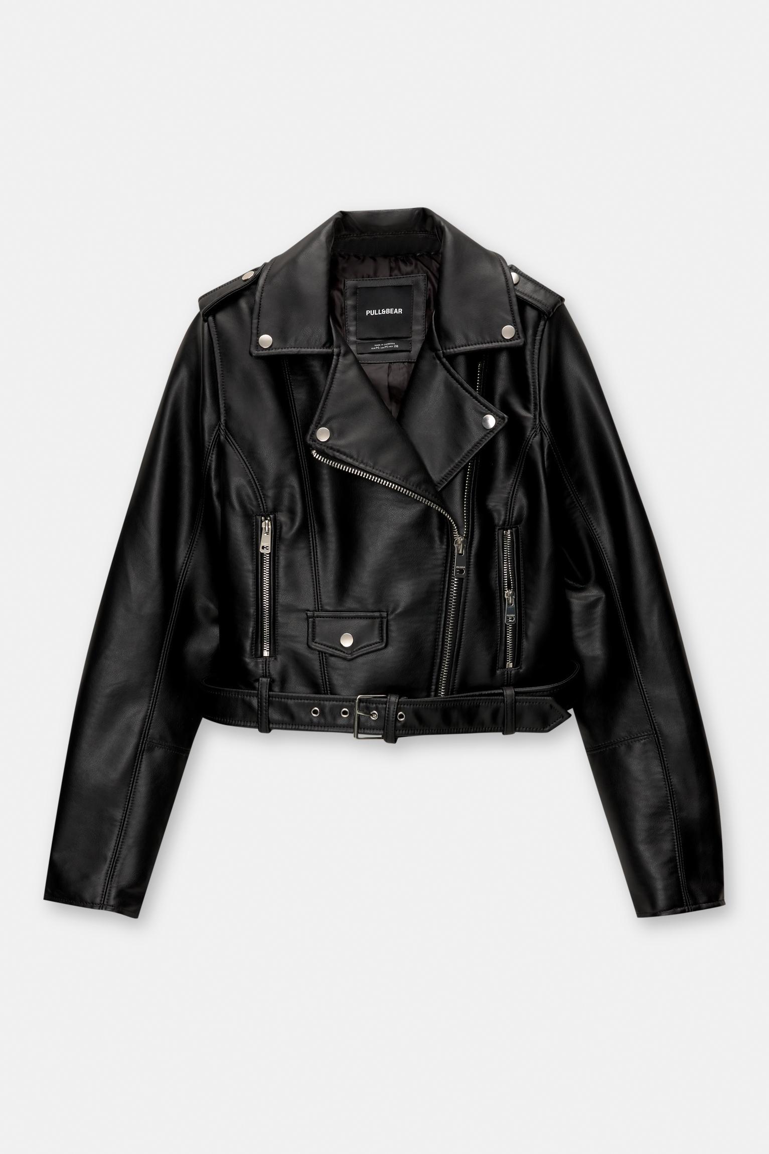 Faux leather biker jacket Product Image