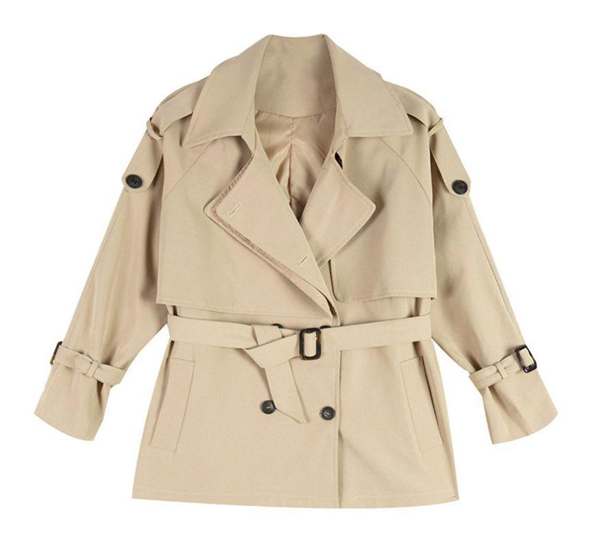 Plain Belted Trench Jacket Product Image