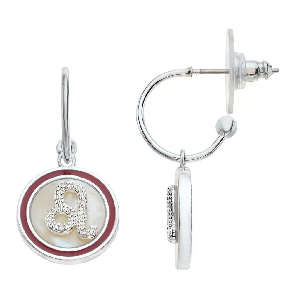 City Luxe Mother of Pearl Aquarius Drop Earrings, Women's, Silver Tone Gemini Product Image