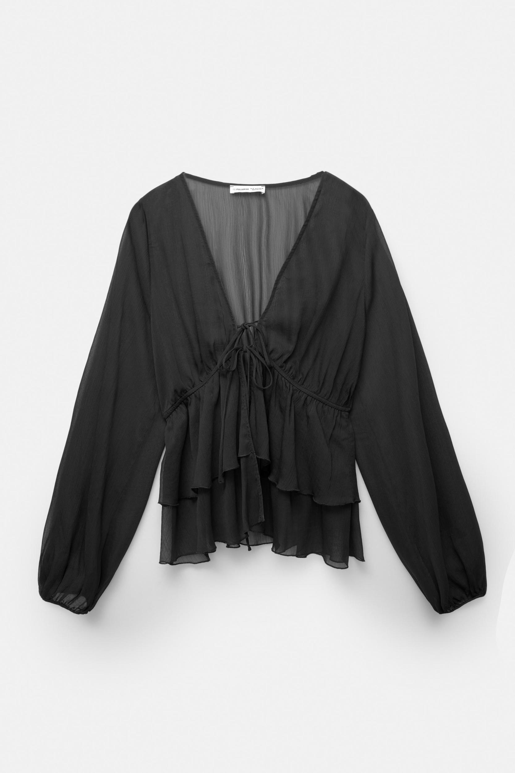 Flowing blouse with ruffles Product Image