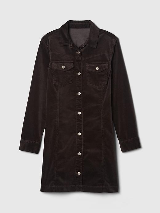Velvet Denim Mini Shirtdress Product Image