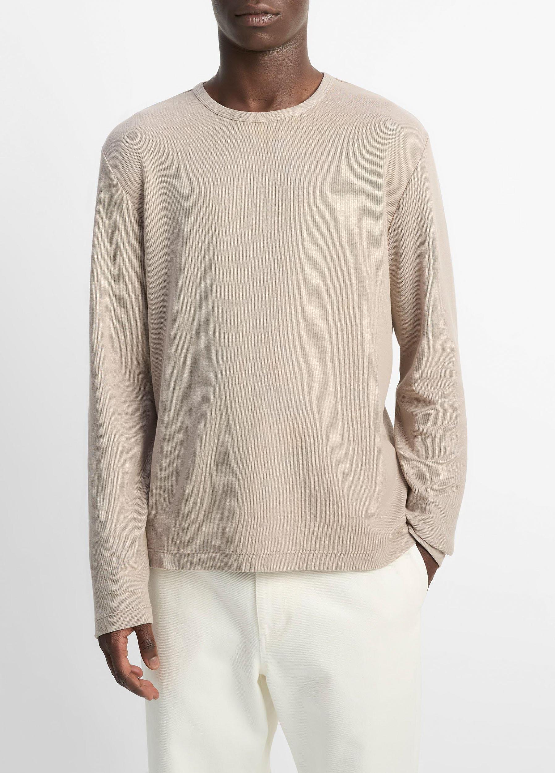 Pima Cotton Piqué Long-Sleeve T-Shirt Product Image