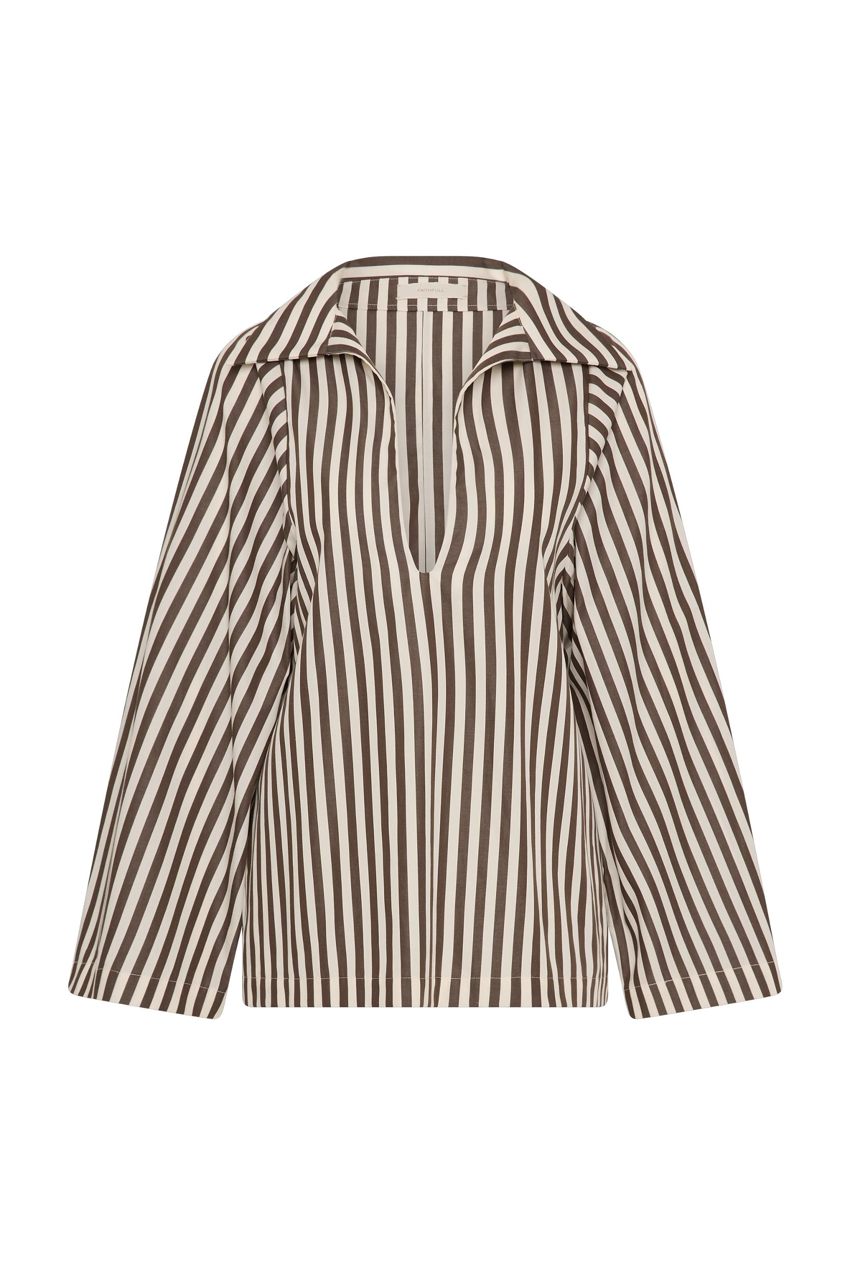 Vera Maxi Dress Norway Stripe Espresso - Final Sale Product Image