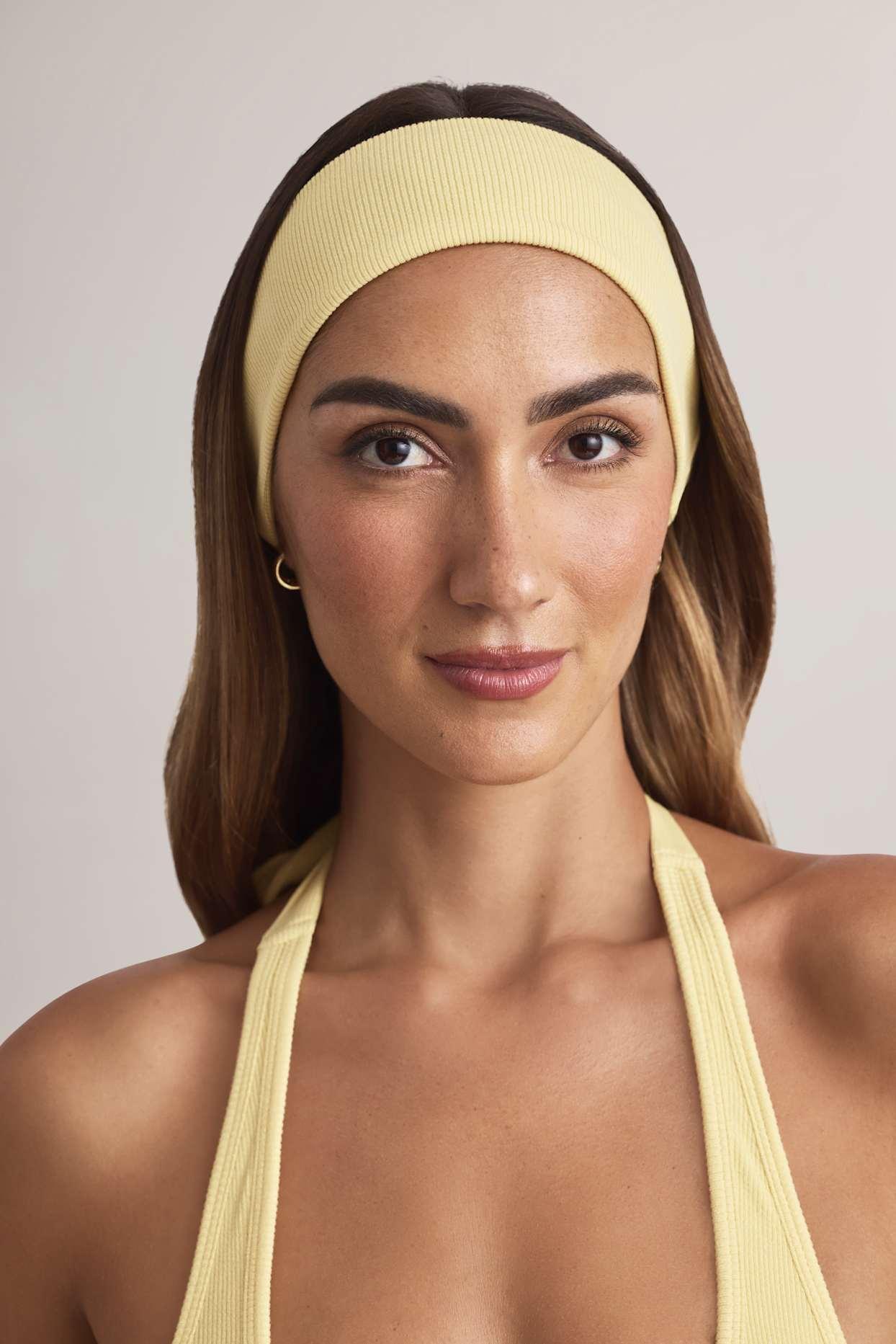 Modal Ribbed Headband in Lemon Sherbet Product Image
