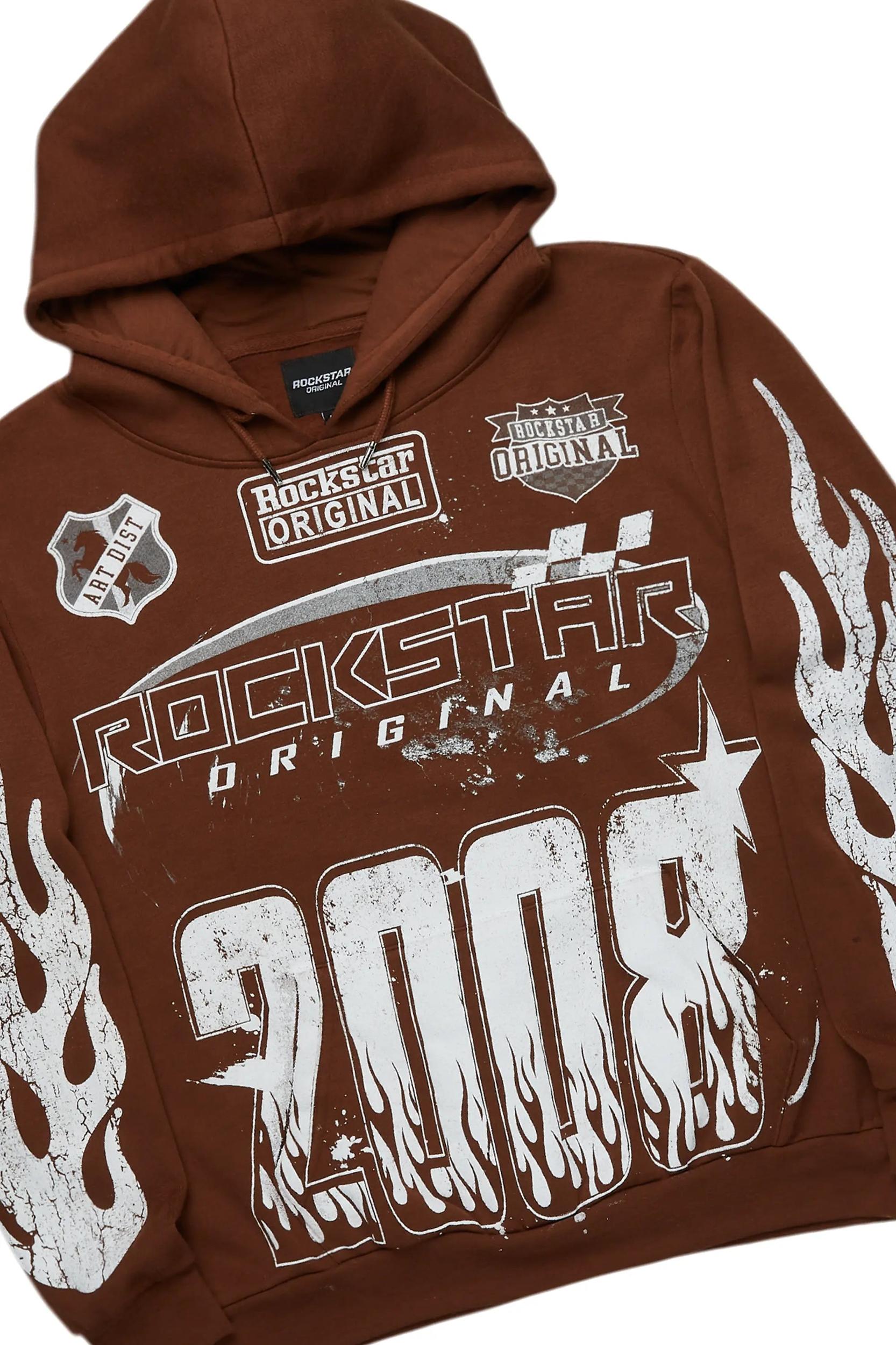 Amos Brown Hoodie/Baggy Track Pant Set Male Product Image