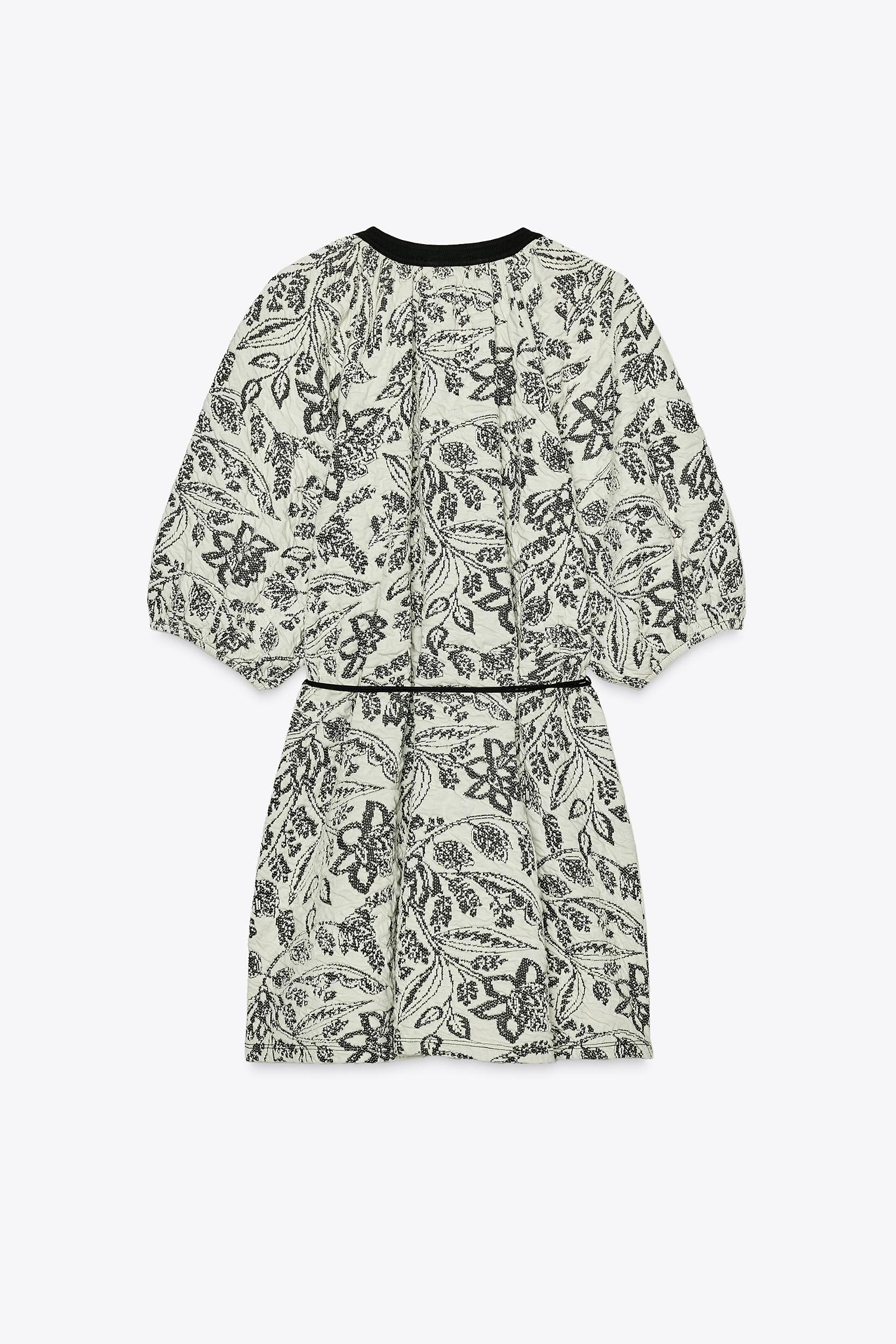 BELTED JACQUARD DRESS Product Image