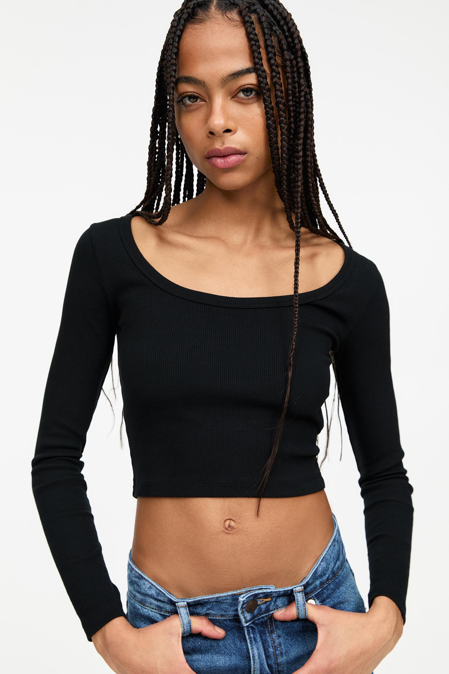 Ribbed long sleeve top Product Image