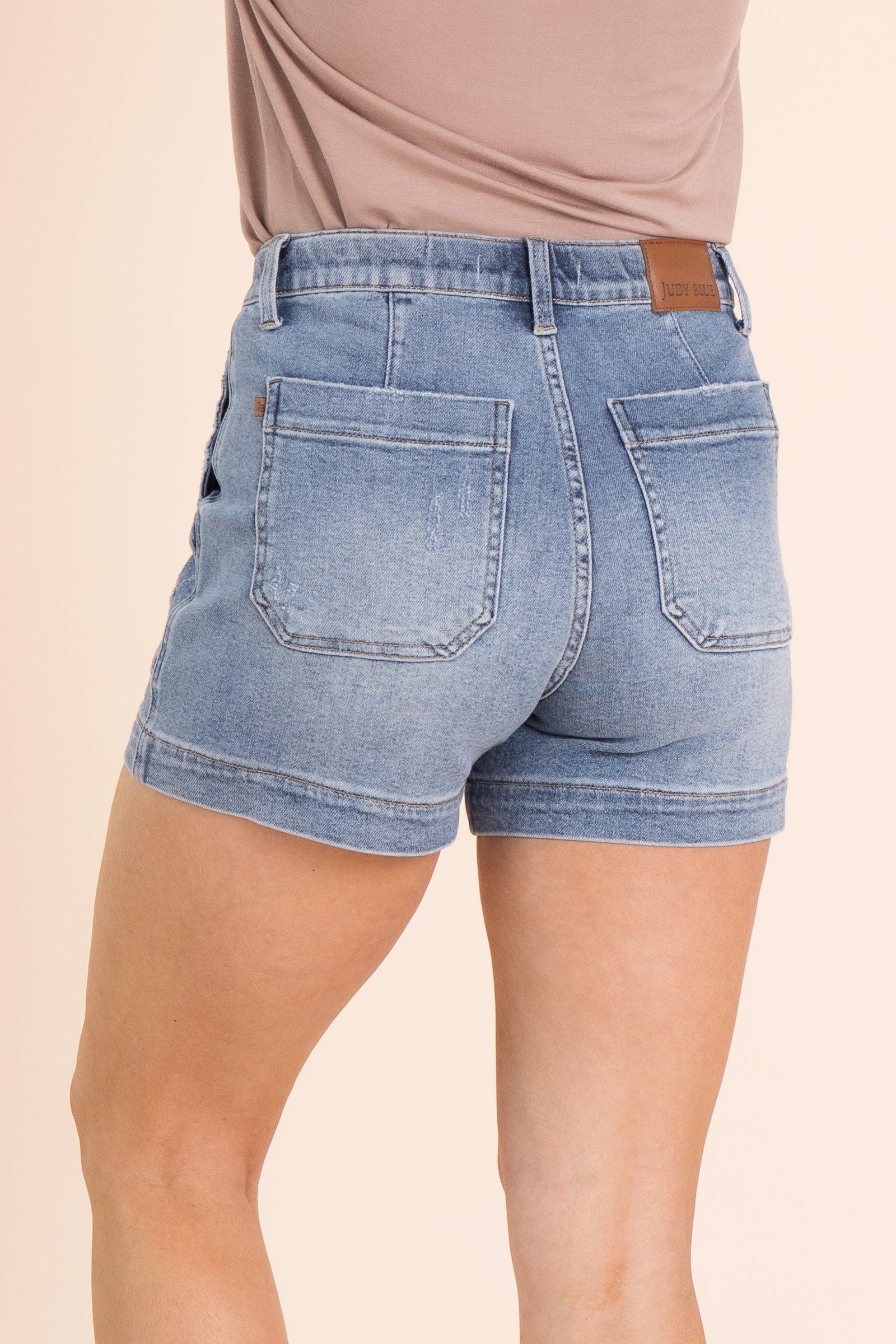 Vintage Wash Denim Jogger Shorts Product Image