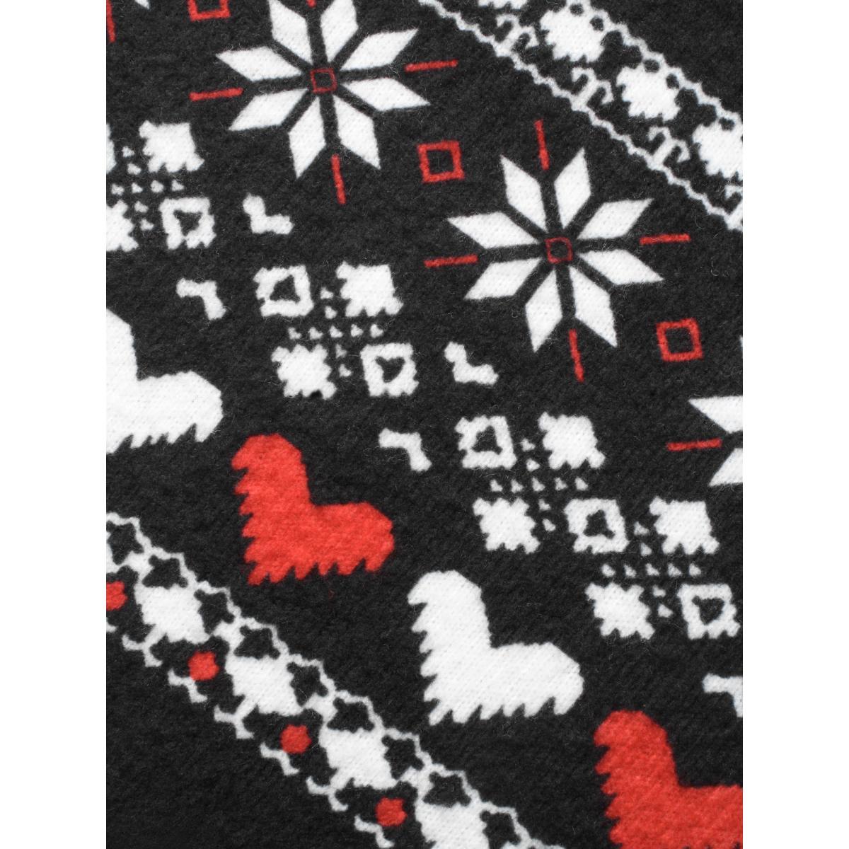 Plus Size Geometric Off Shoulder Neck Midi Dress Black Women Elegant Non One-shoulder neck Elbow-length sleeve Curvy BloomChic 10/M Product Image