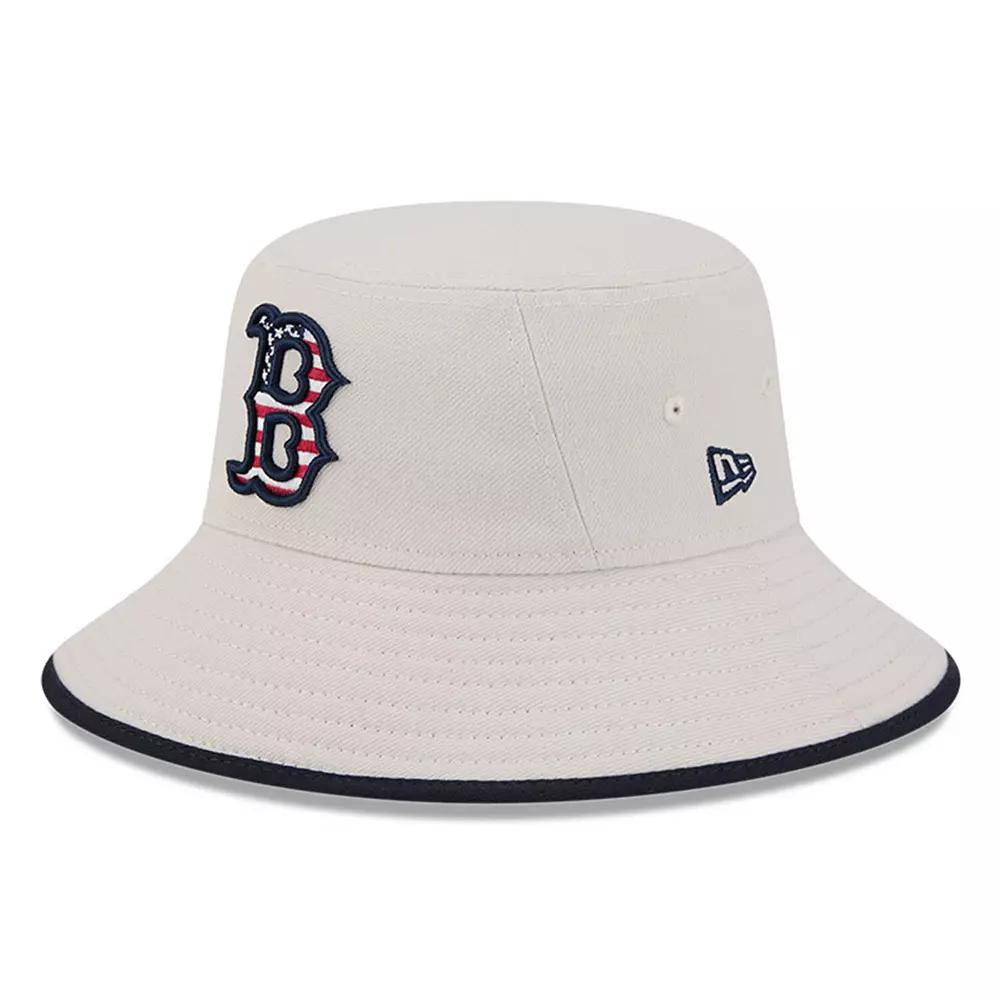 Men's New Era Khaki Boston Red Sox 2024 Fourth of July Bucket Hat, Beig K Product Image