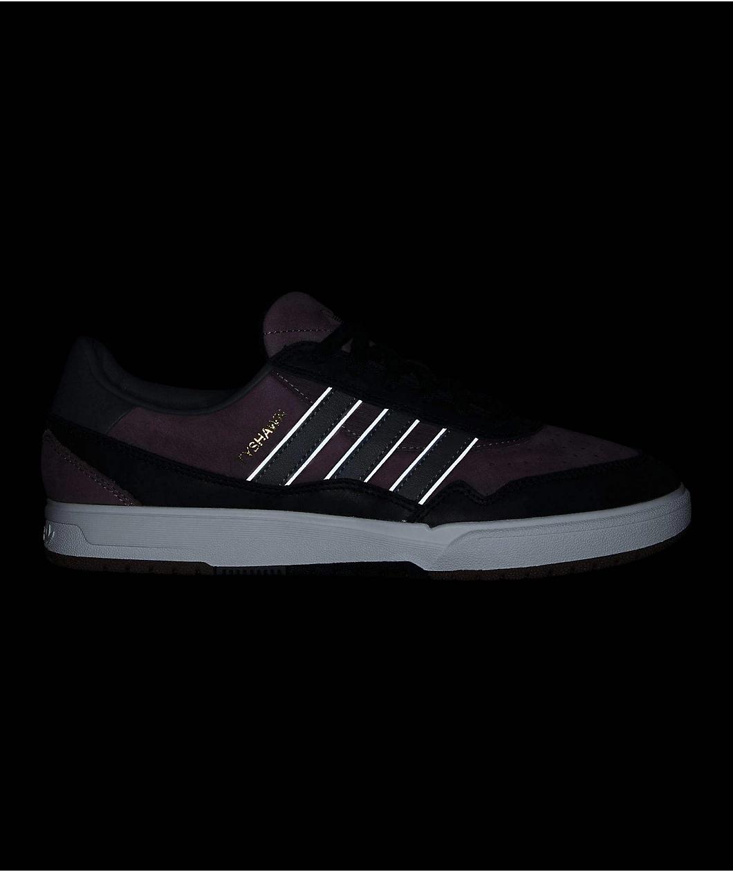 adidas Tyshawn II Shadow Fig, Core Black, & Charcoal Solid Grey Skate Shoes Product Image