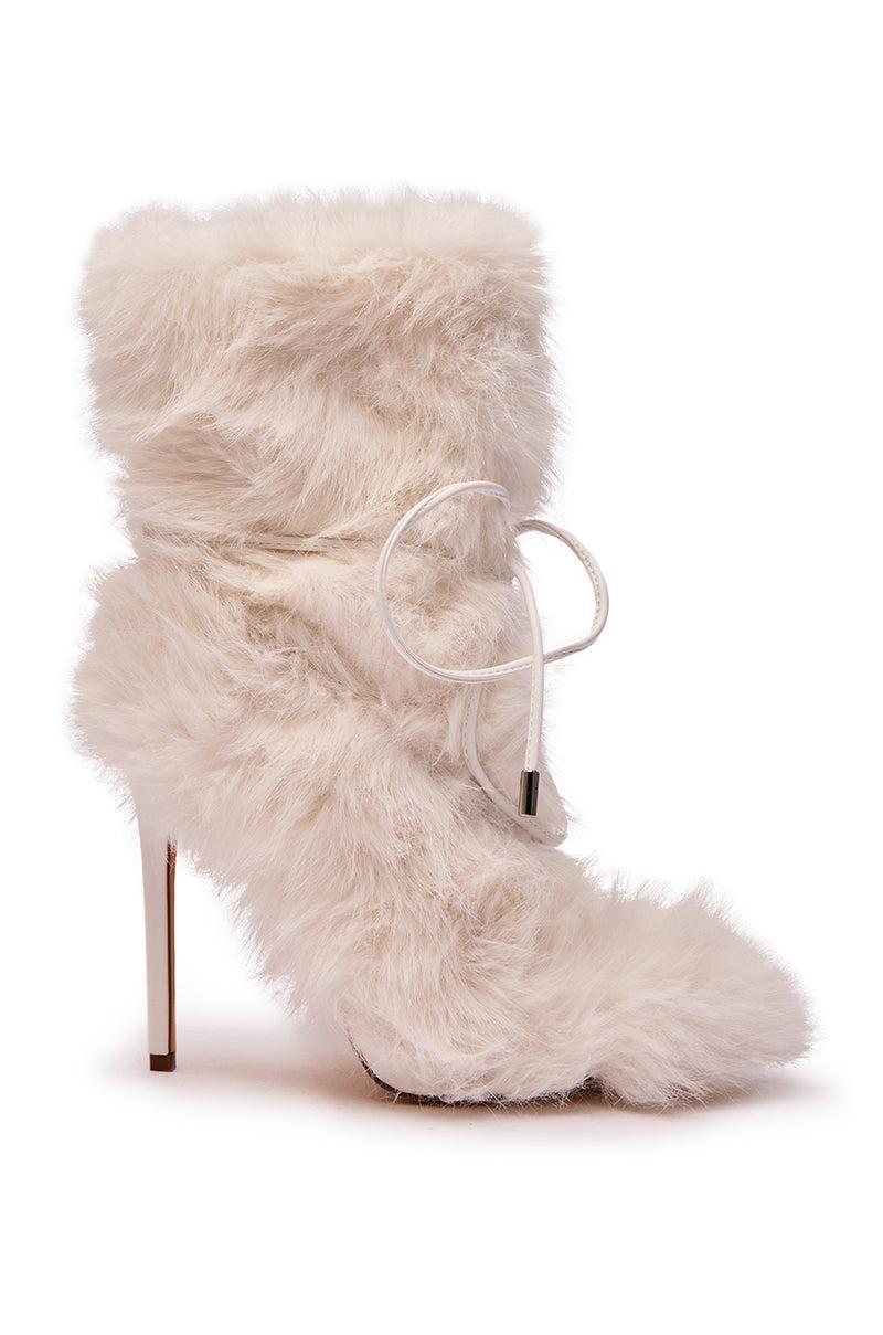 AZALEA WANG VITYA IVORY FUR BOOTIE Product Image