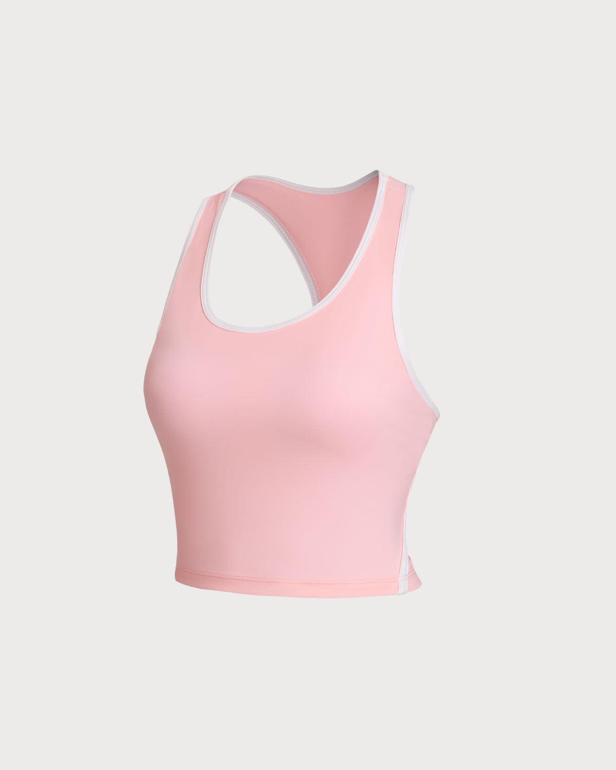 Pink Scoop Neck Yoga Tank Top - Light Support Product Image
