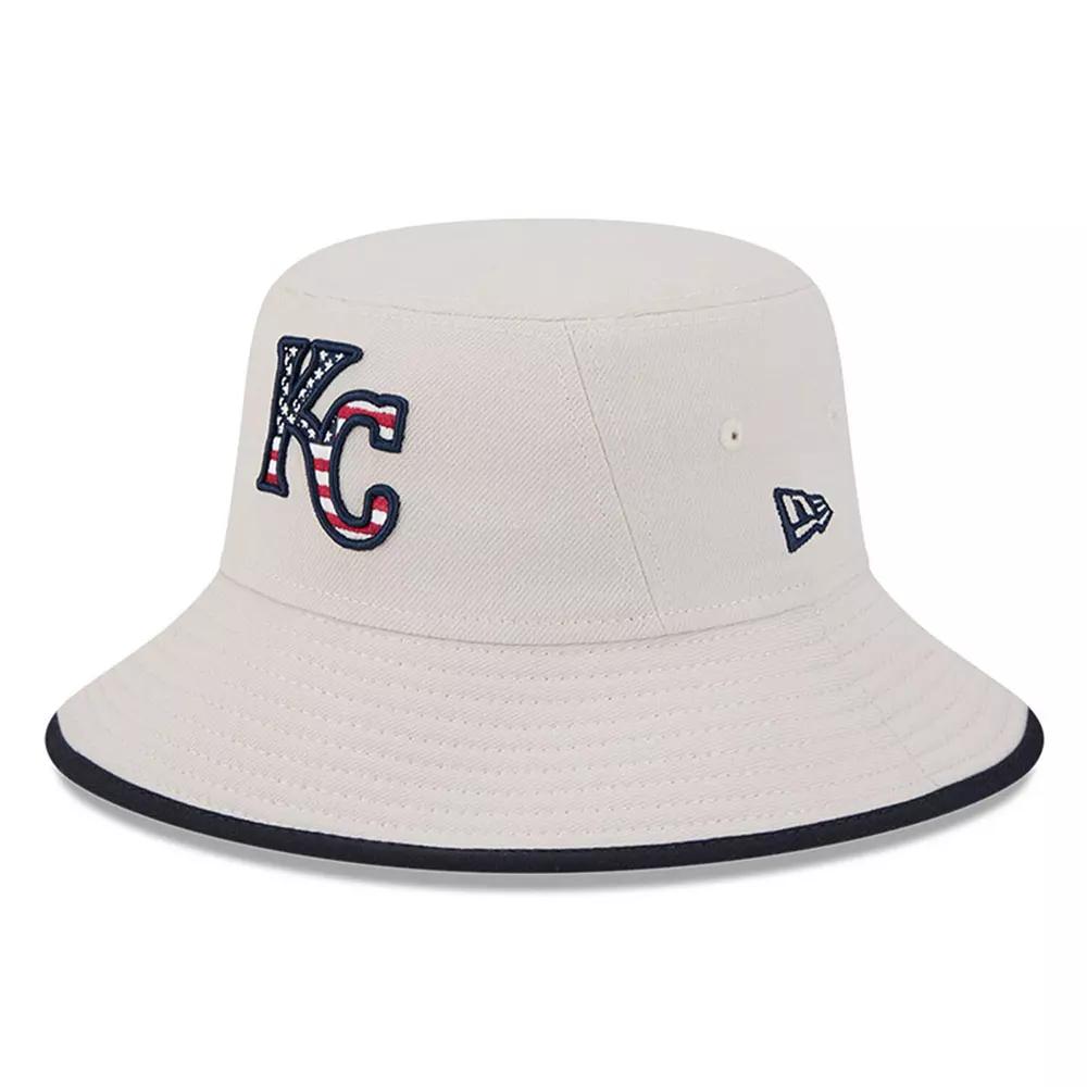Men's New Era  Khaki Kansas City Royals 2024 Fourth of July Bucket Hat, Beig K Product Image