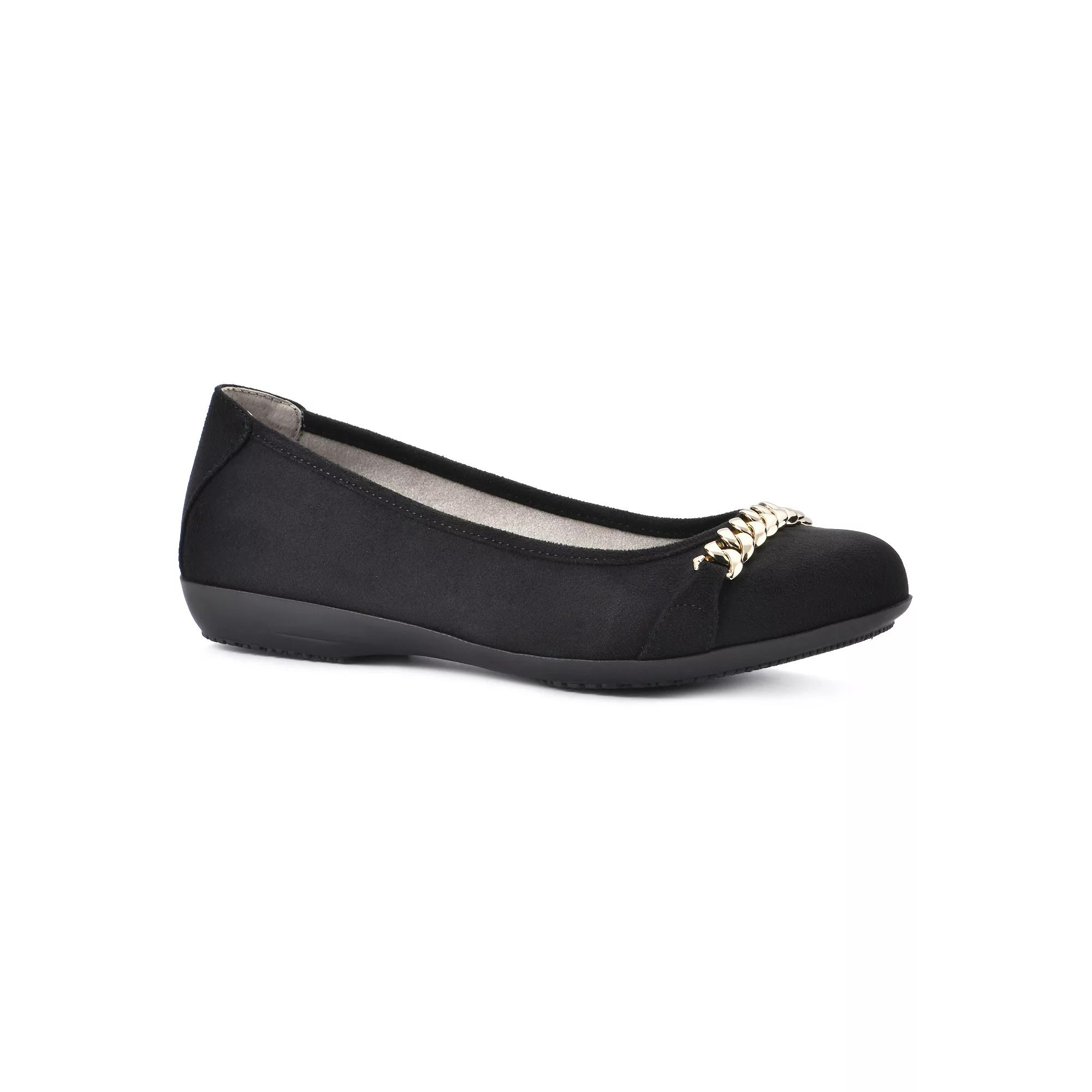 Cliffs by White Mountain Charmed Women's Ballet Flats, Size: 6.5, Black Suedette Product Image