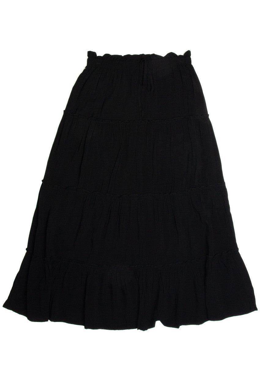 Black Layered Maxi Skirt Product Image