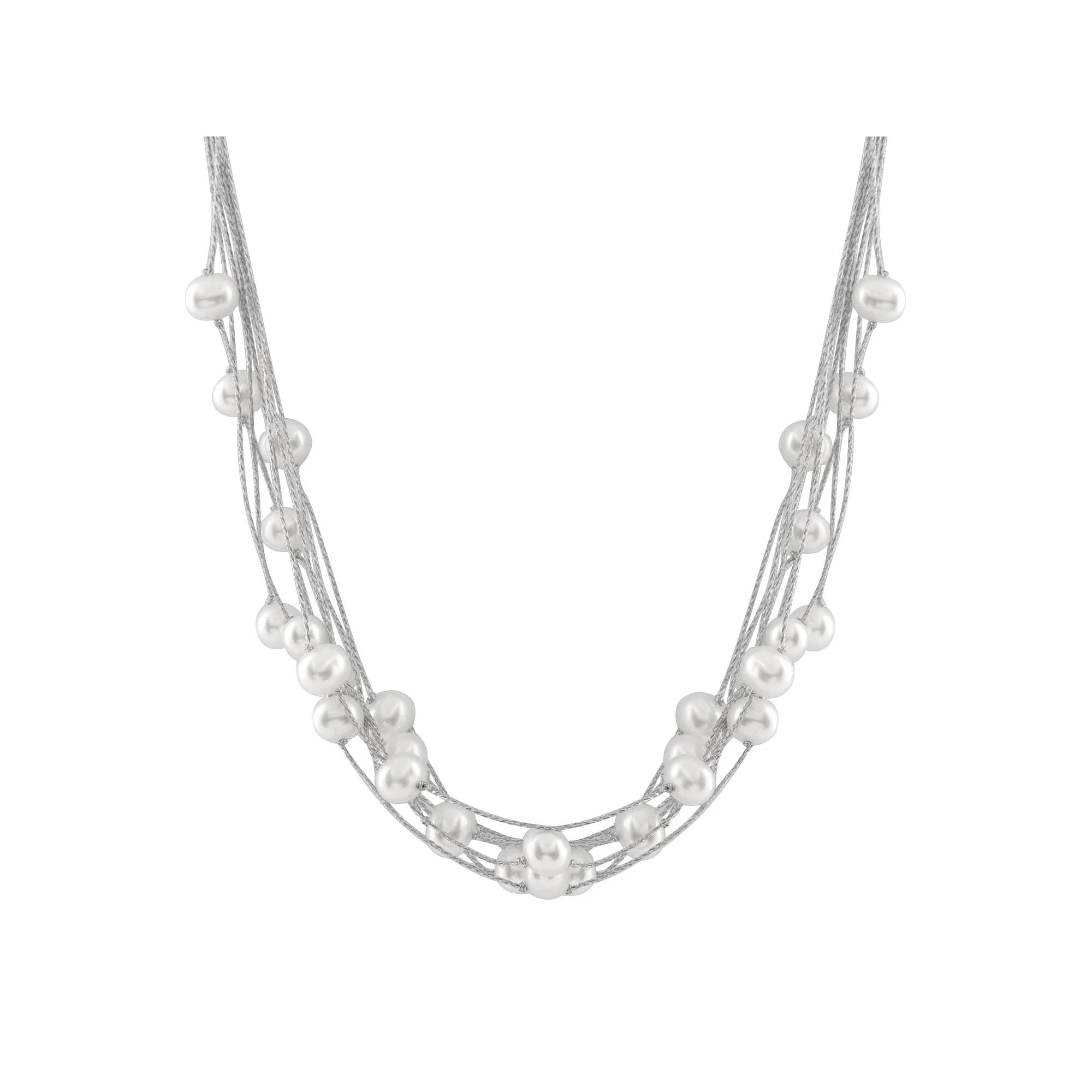 Sterling Silver Freshwater Cultured Keshi Pearl Cord Necklace, Women's, Size: 18" Product Image