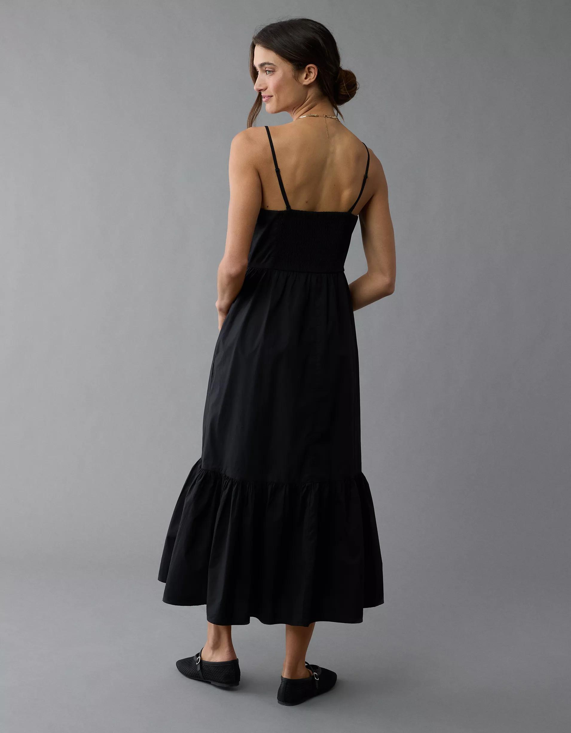 AE Ruched Bodice Strapless Midi Dress Product Image