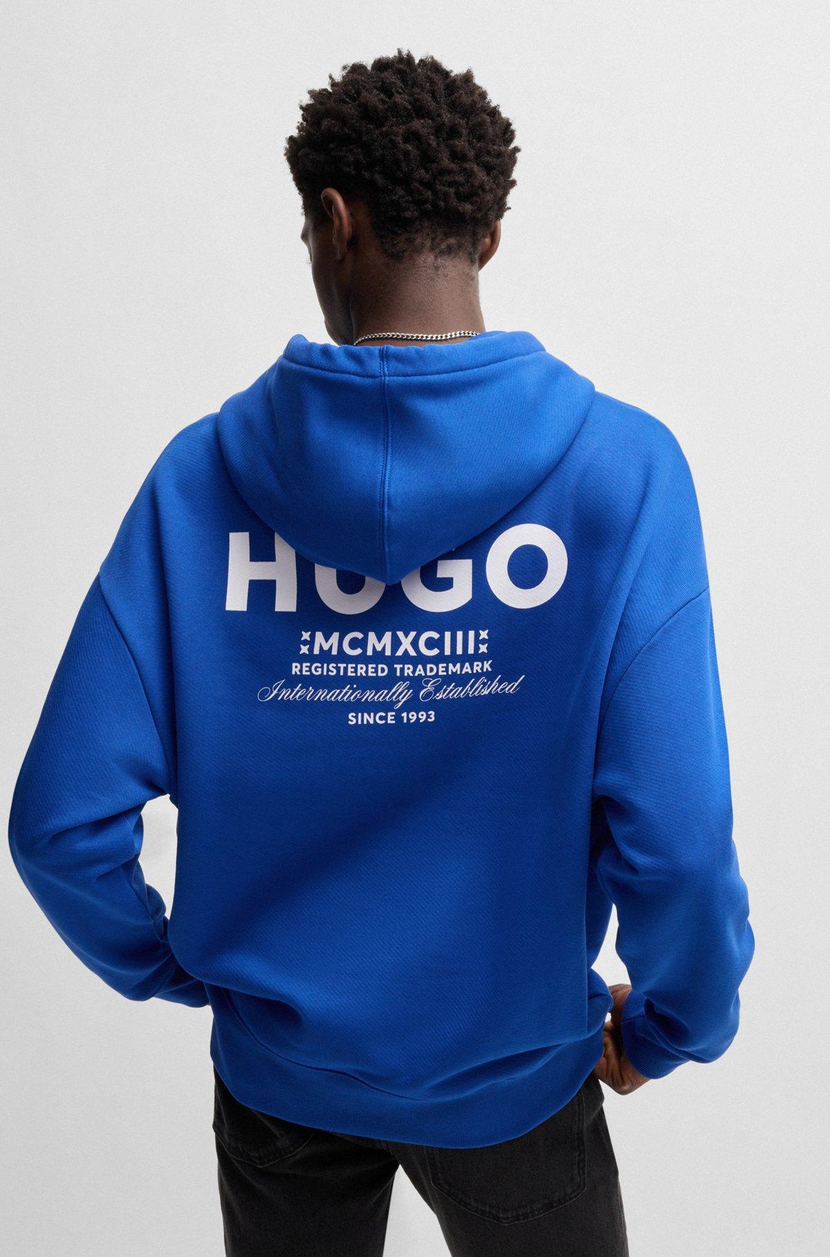 Cotton-terry loose-fit hoodie with logo details Product Image