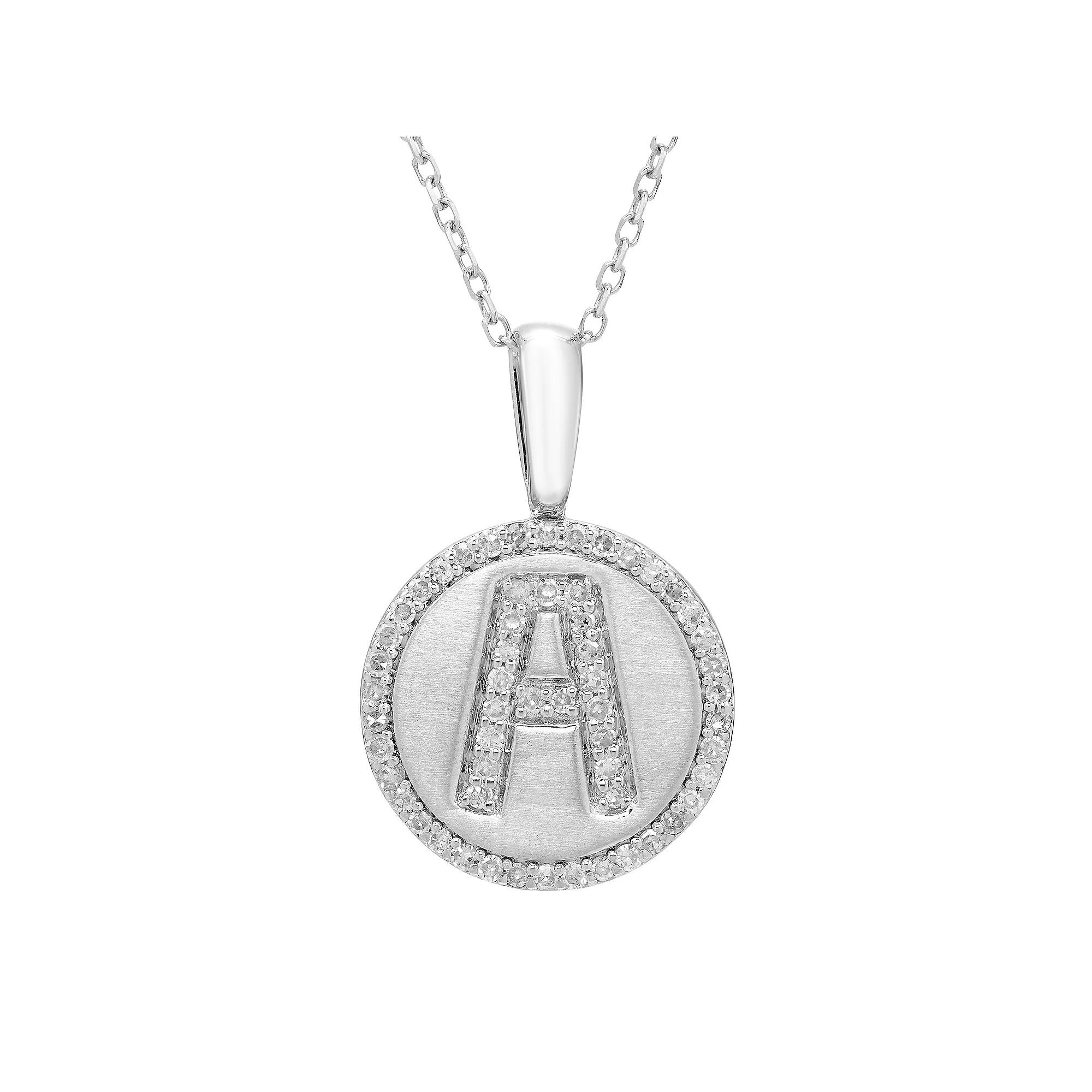 It's Personal Sterling Silver & Diamond Accent Initial Pendant Necklace, Women's, Size: 18" Product Image
