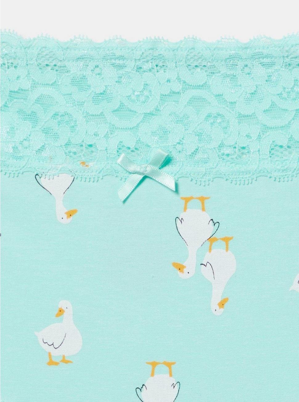 Cotton Mid-Rise Lace Trim Boyshort Panty Product Image