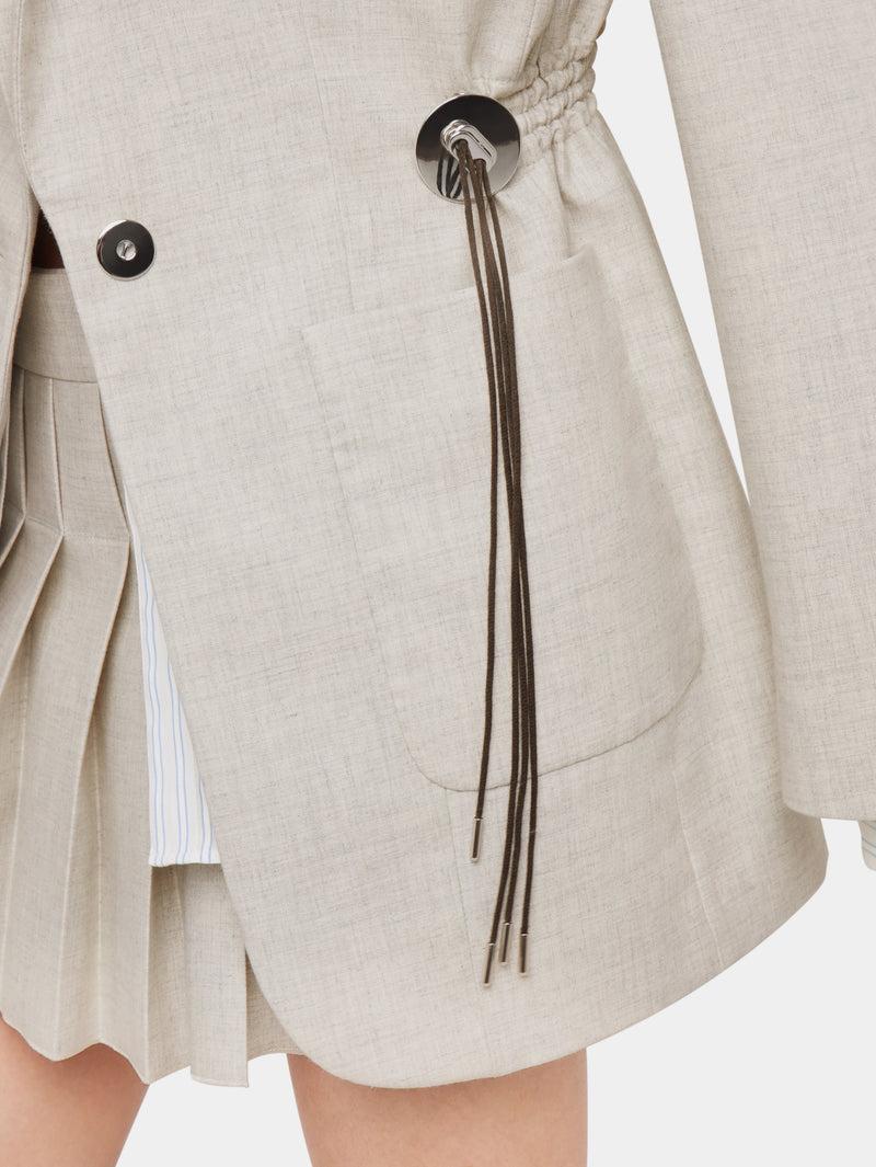 BEIGE BLAZER IN MOTTLED WOOL Product Image