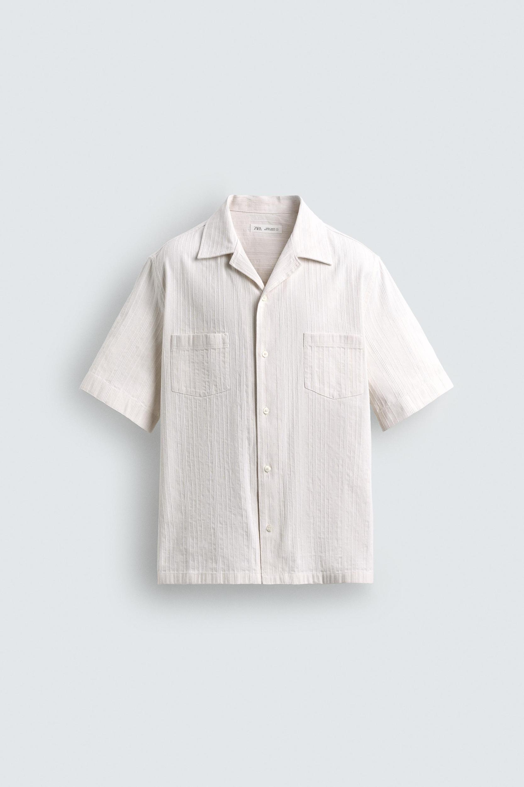 RELAXED FIT STRIPED JACQUARD SHIRT Product Image