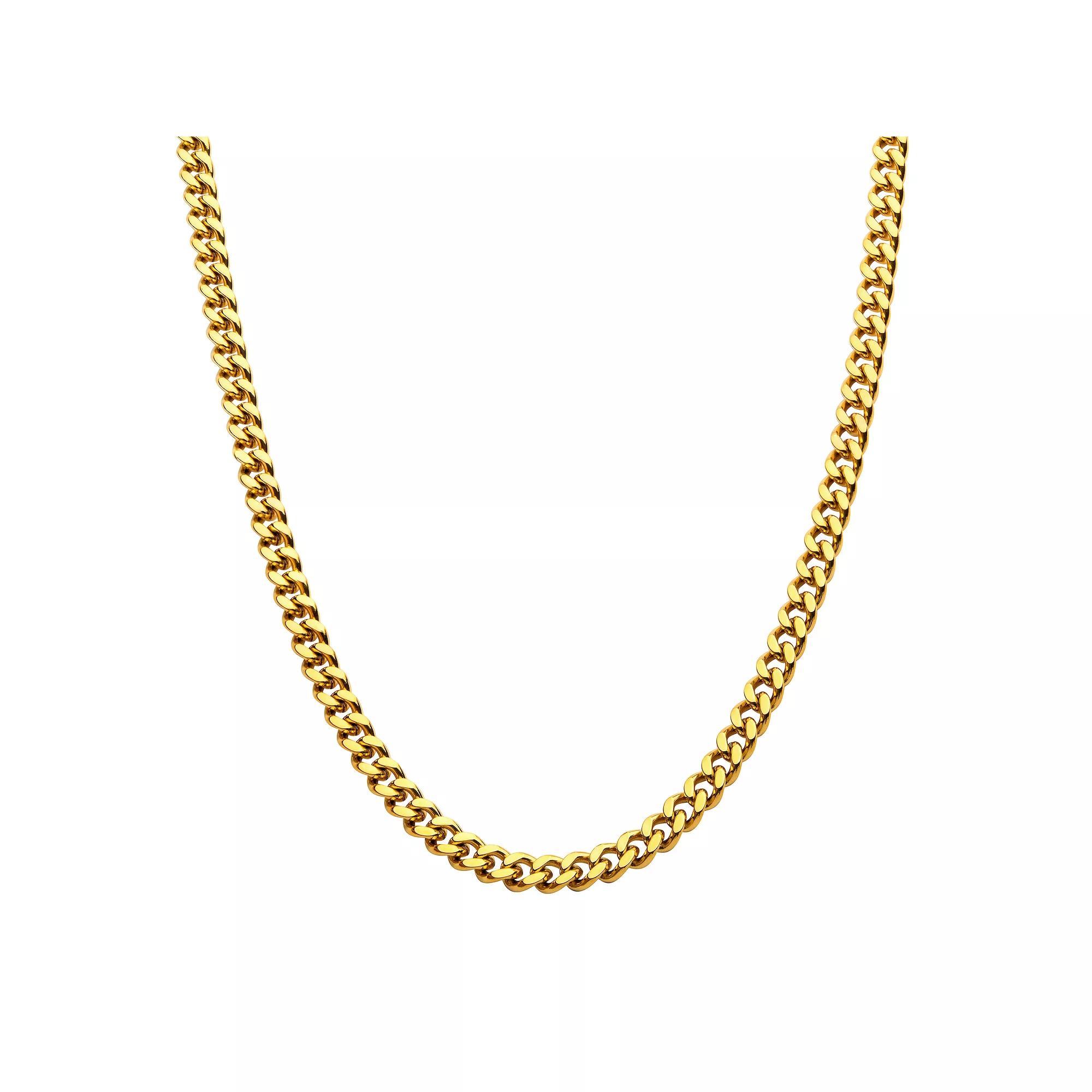 18k Gold Over Stainless Steel 8 mm Miami Cuban Chain Necklace, Men's, Size: 22", Gold Tone 8mm Product Image