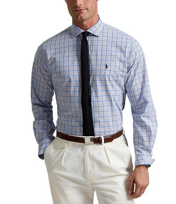 Polo Ralph Lauren Slim Fit Stretch Poplin Plaid Long Sleeve Woven Shirt Product Image