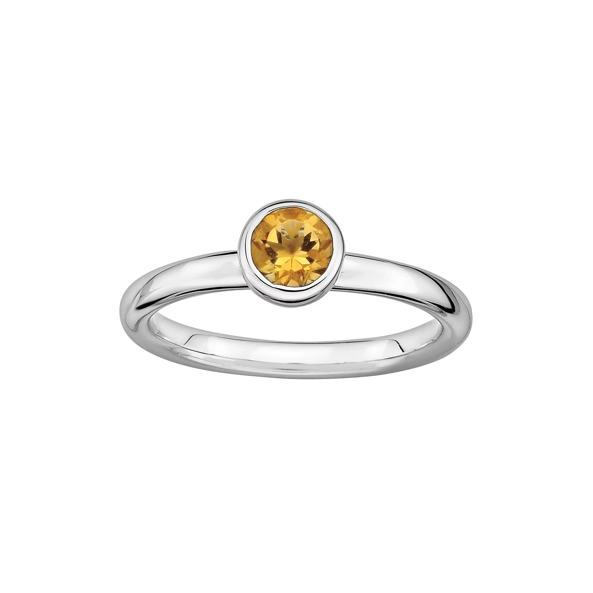 Stacks & Stones Sterling Sterling Silver Citrine Stack Ring, Women's, Size: 7, Orange Product Image