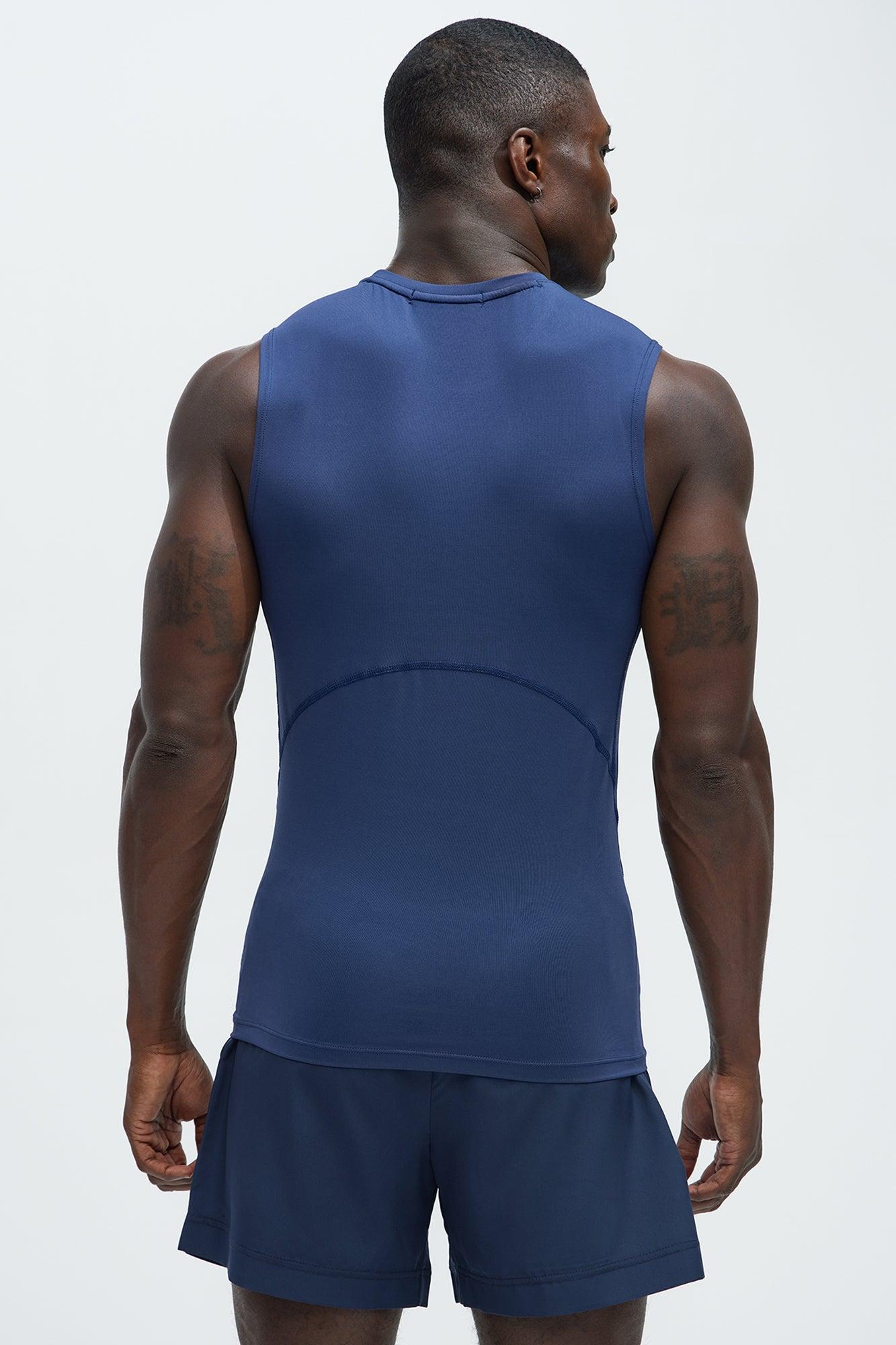 Vital Compression Cut Off Tee - Blue Product Image