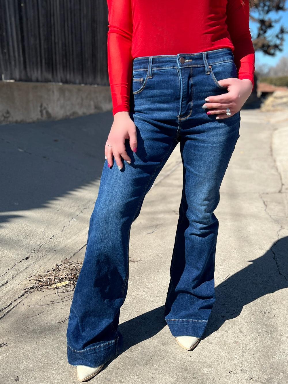 Risen Dark Wash High Rise Tummy Control Jeans Product Image