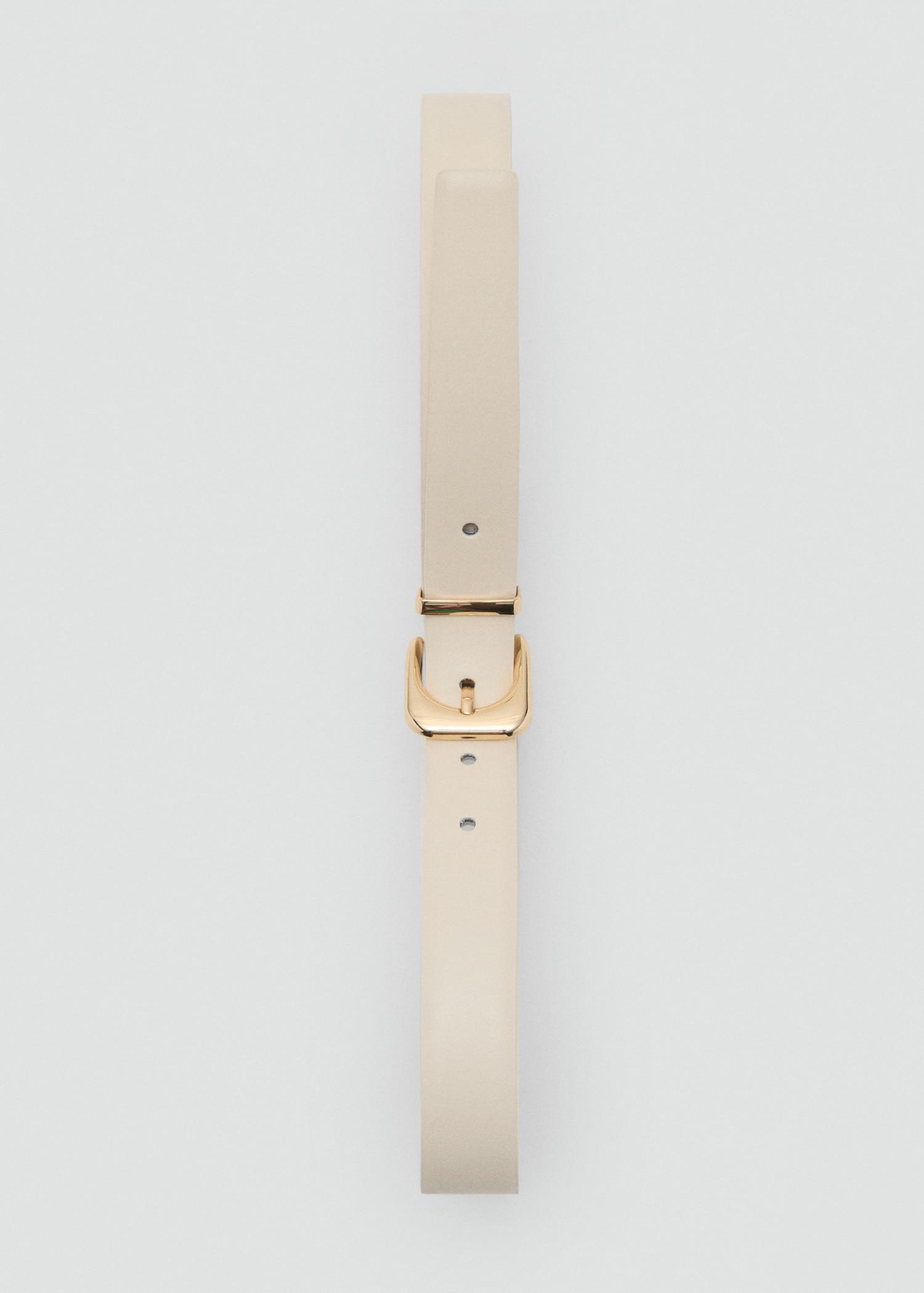 Leather effect belt with buckle - Women | MANGO USA Product Image