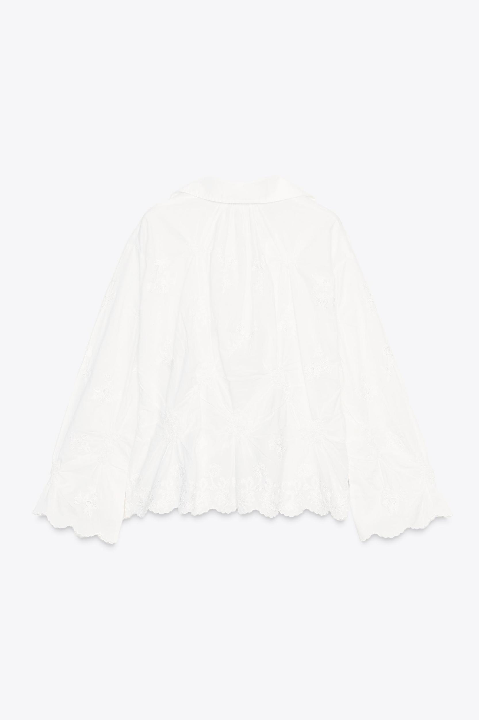 ZW COLLECTION RUCHED EMBROIDERED BLOUSE Product Image